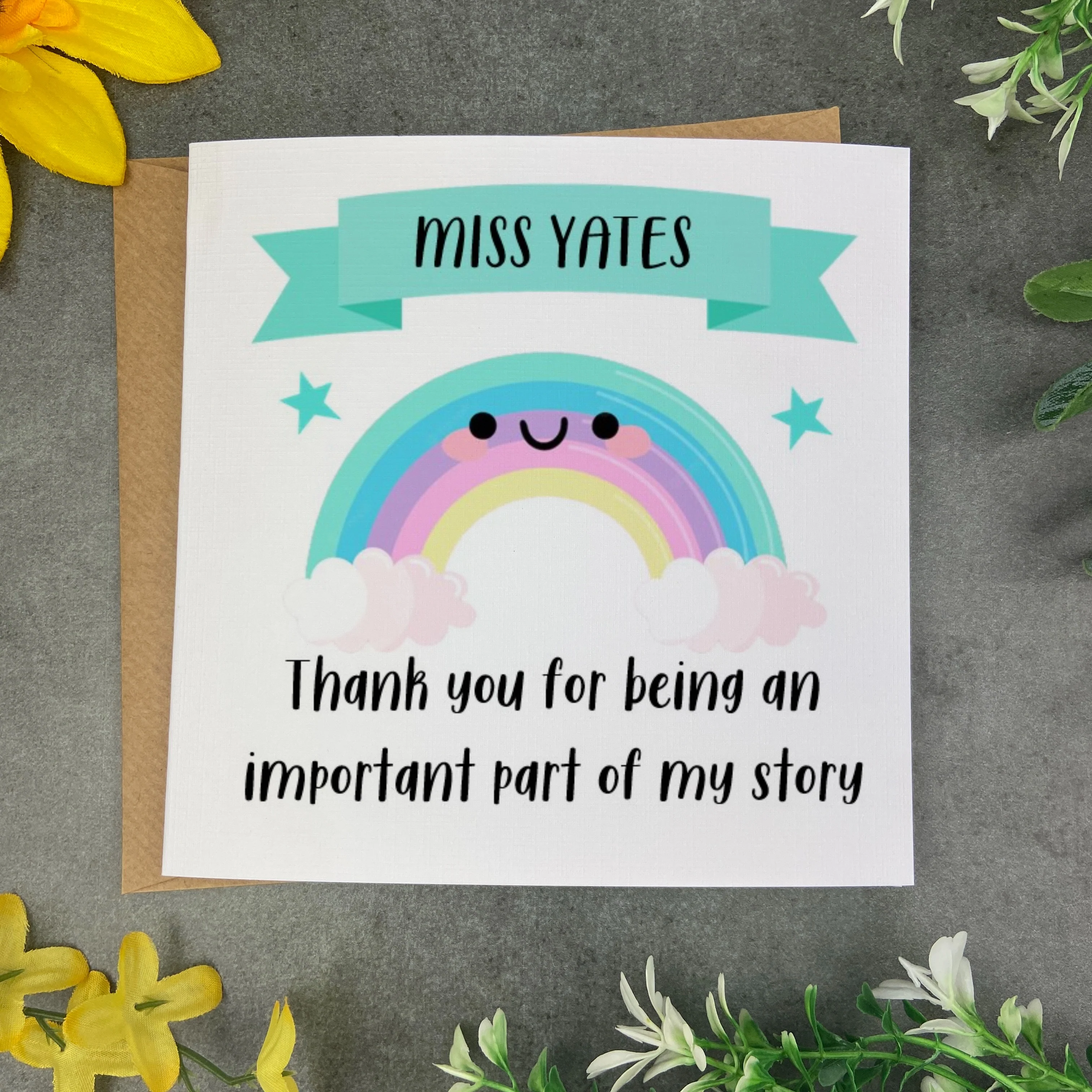 Personalised Rainbow Teacher Card - Image 3