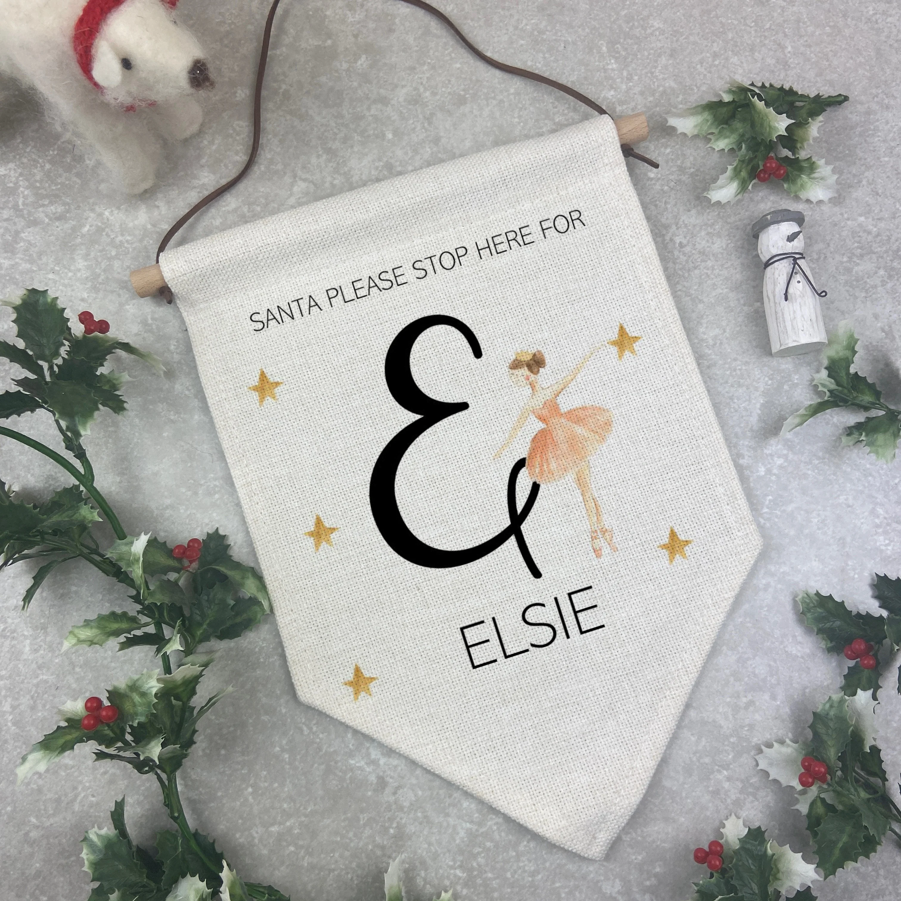 Personalised Santa Stop Here Sign - Nutcracker/ Ballerina - Image 2