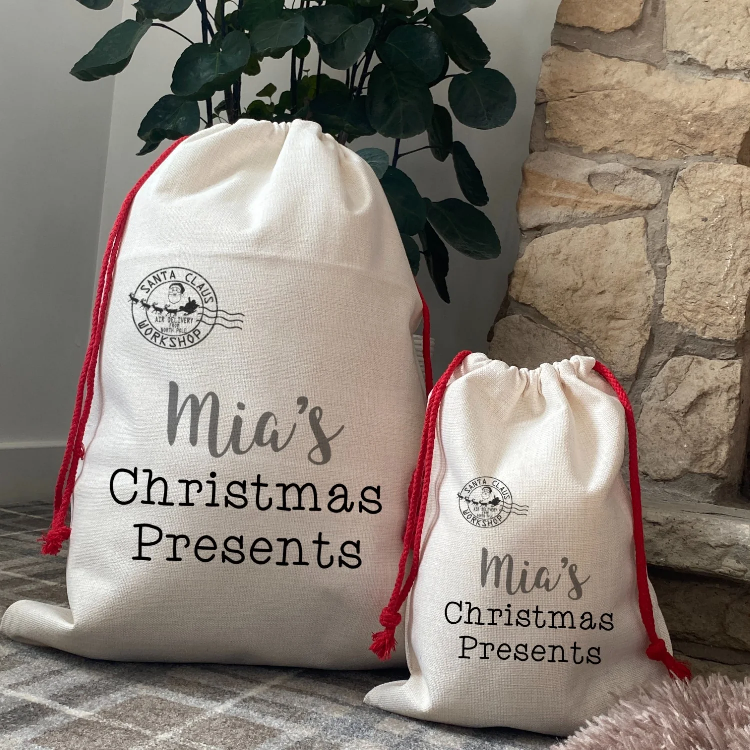 Personalised 'Santa's Workshop' Santa sack