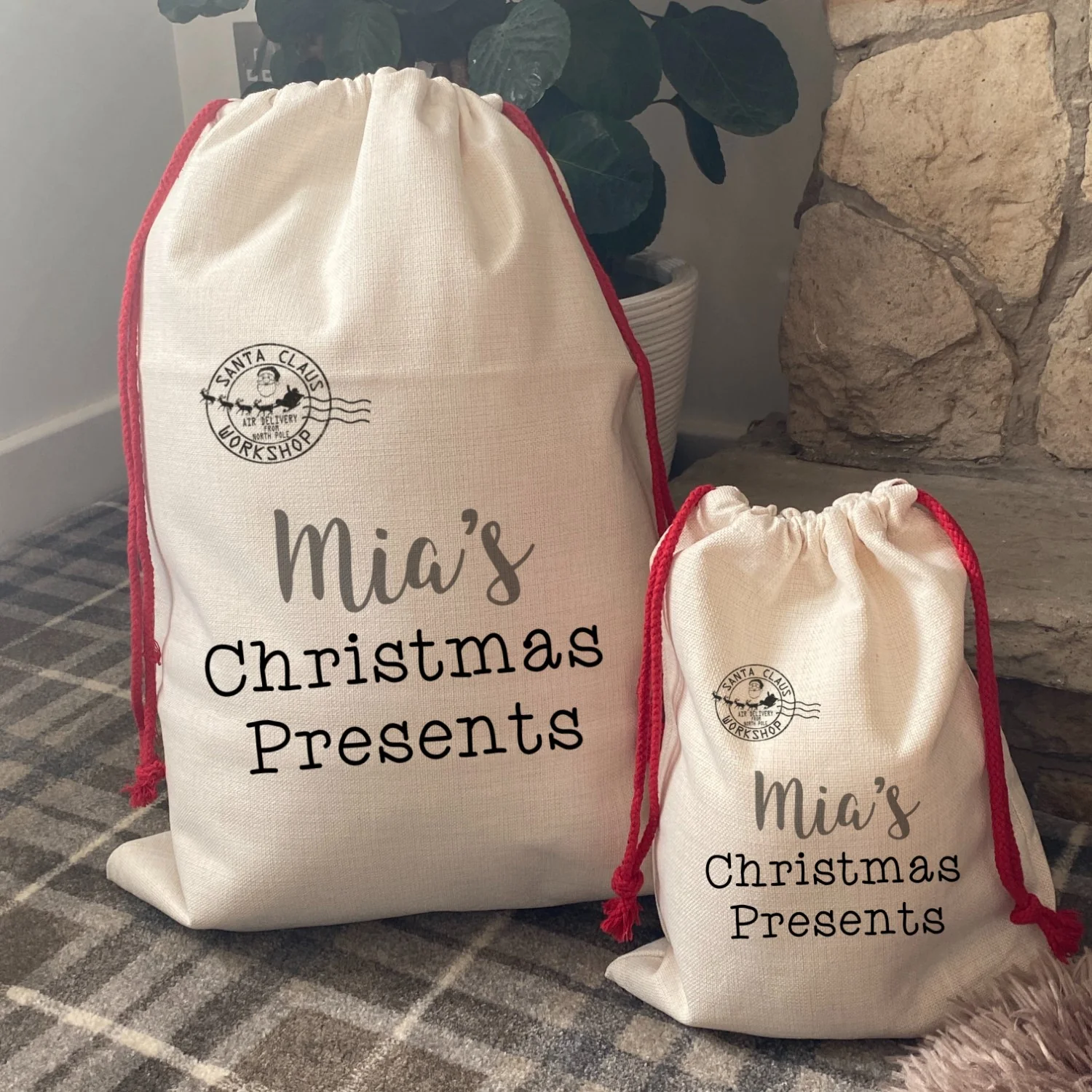 Personalised 'Santa's Workshop' Santa sack - Image 2