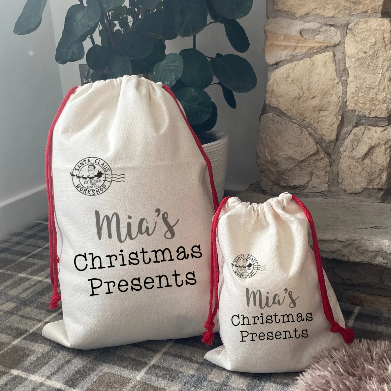 Personalised 'Santa's Workshop' Santa sack - Image 5