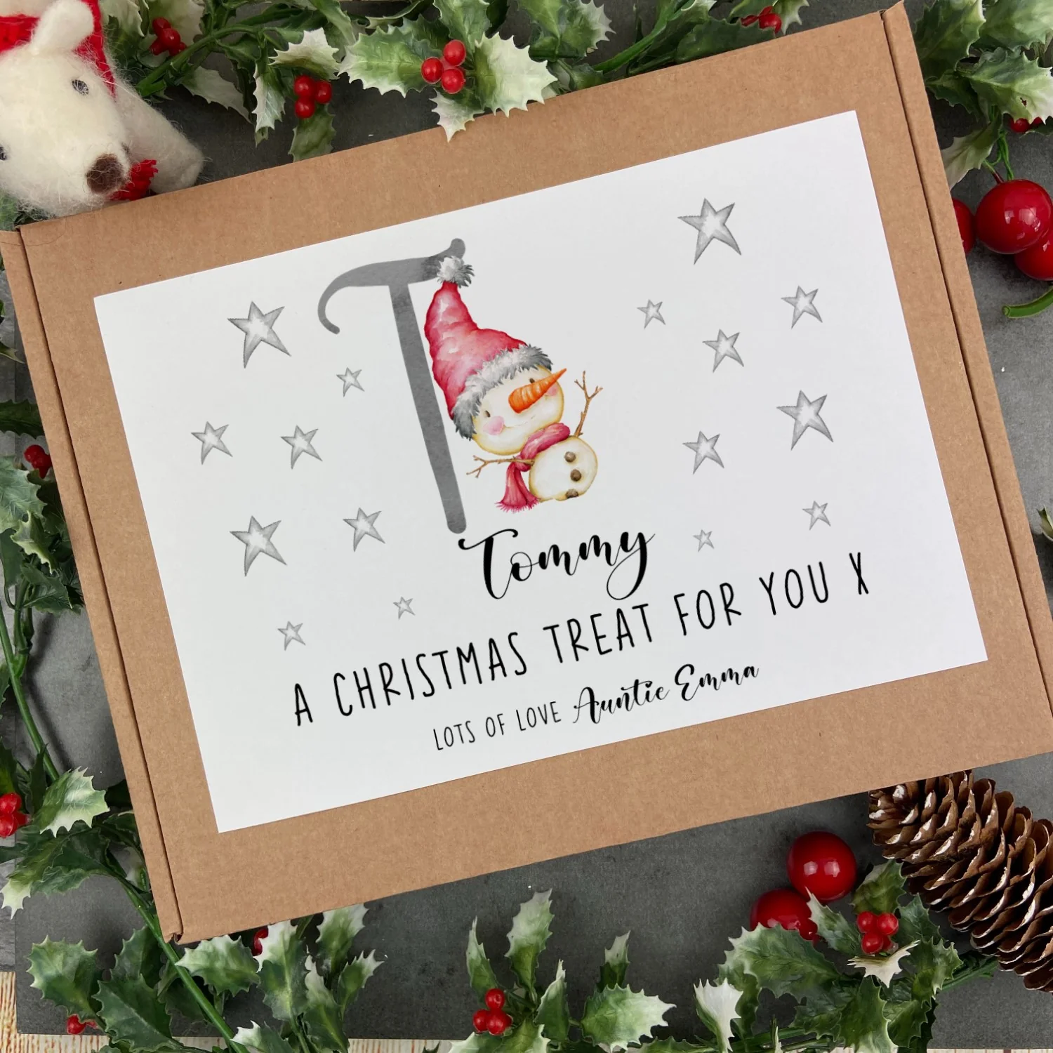 Personalised Snow boy Initial - Sweet Box - Image 2