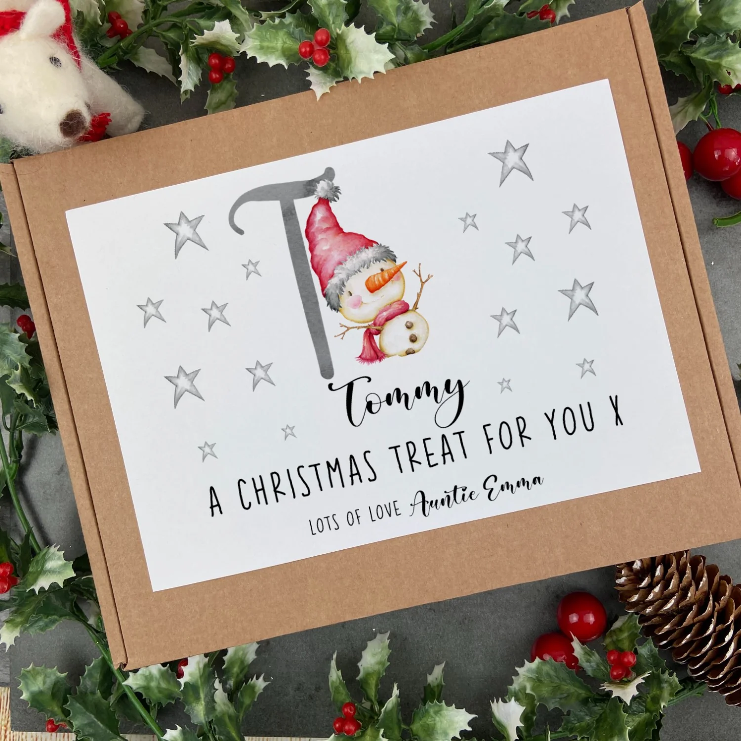 Personalised Snow boy Initial - Sweet Box - Image 7