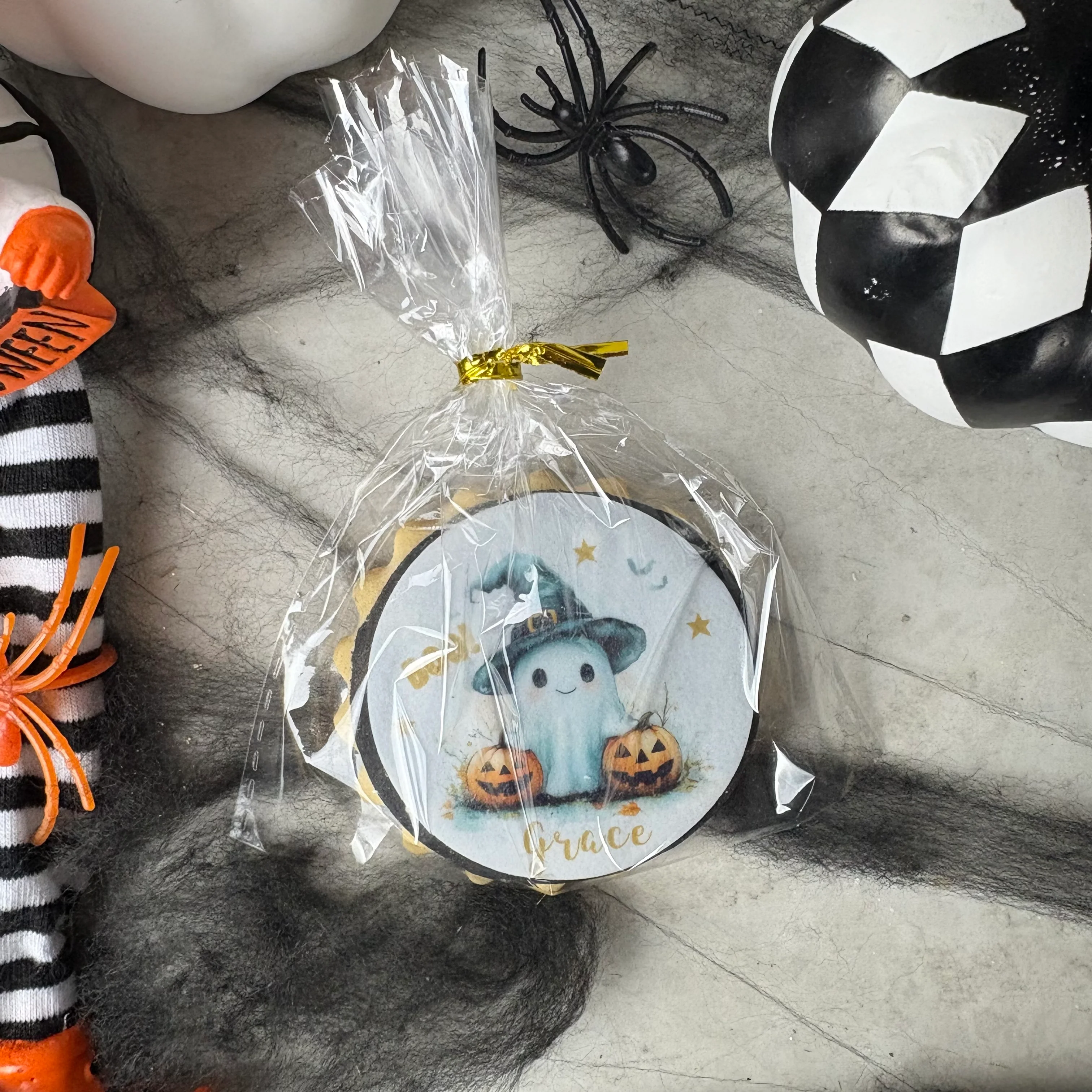 Personalised Spooky Cute Ghost Halloween Biscuit - Image 3