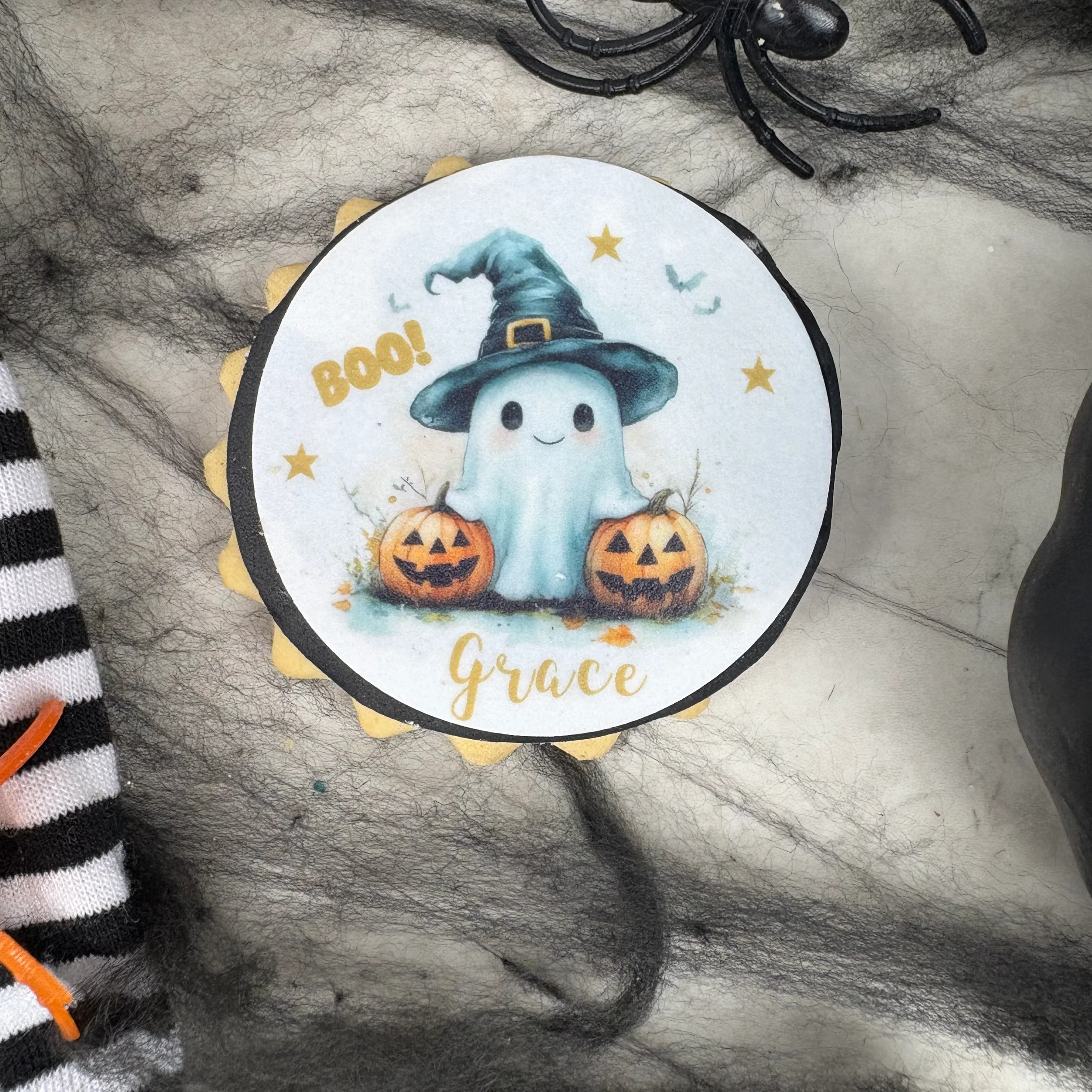 Personalised Spooky Cute Ghost Halloween Biscuit - Image 5