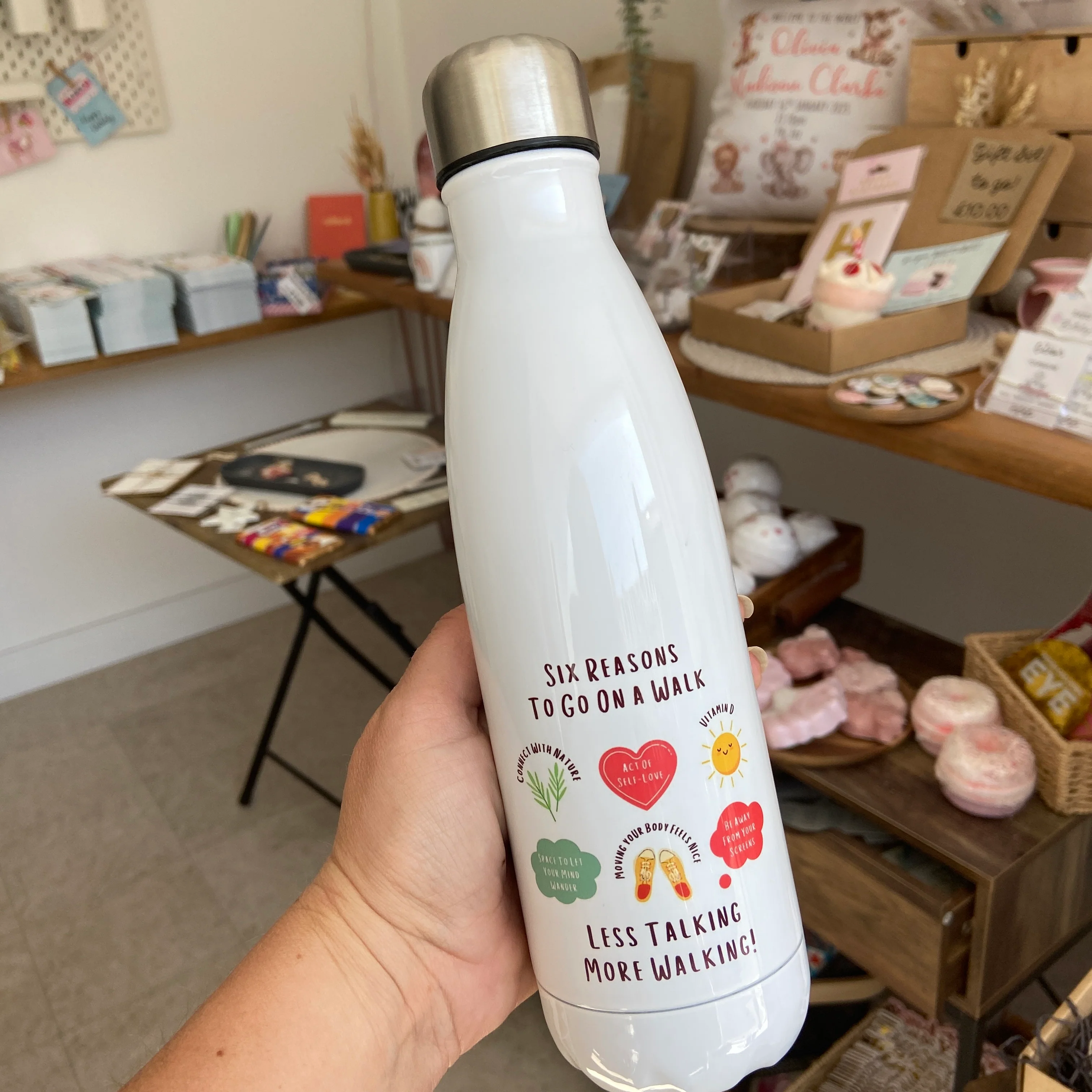 Less Talking More Walking Water Bottle!