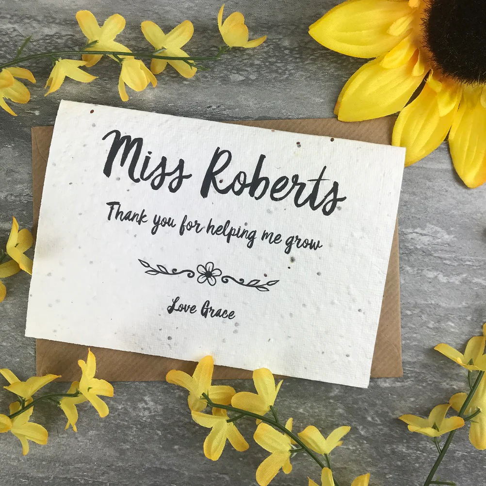 Personalised Teacher Card Thank You For Helping Me Grow - Image 5