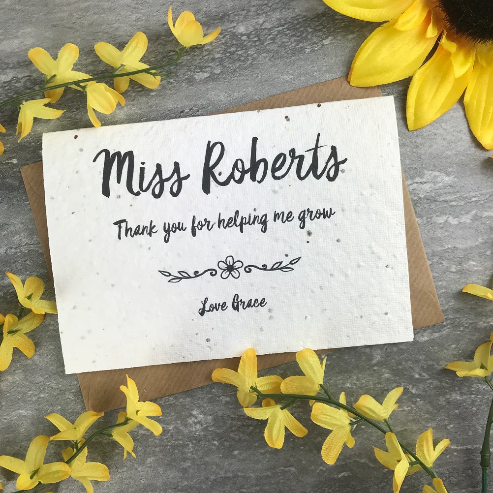 Personalised Teacher Card Thank You For Helping Me Grow - Image 7