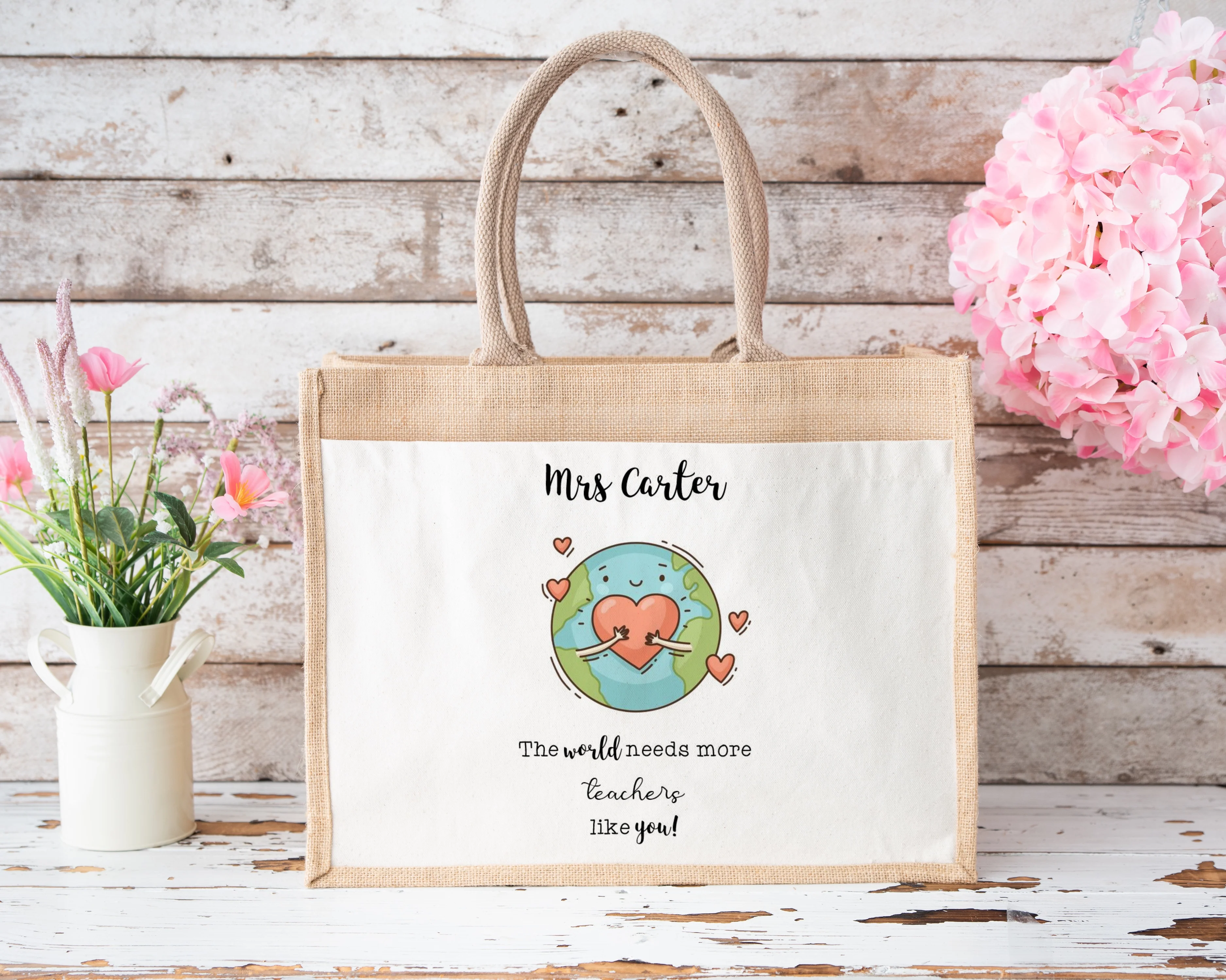 Personalised Teacher Jute Bag - Image 2