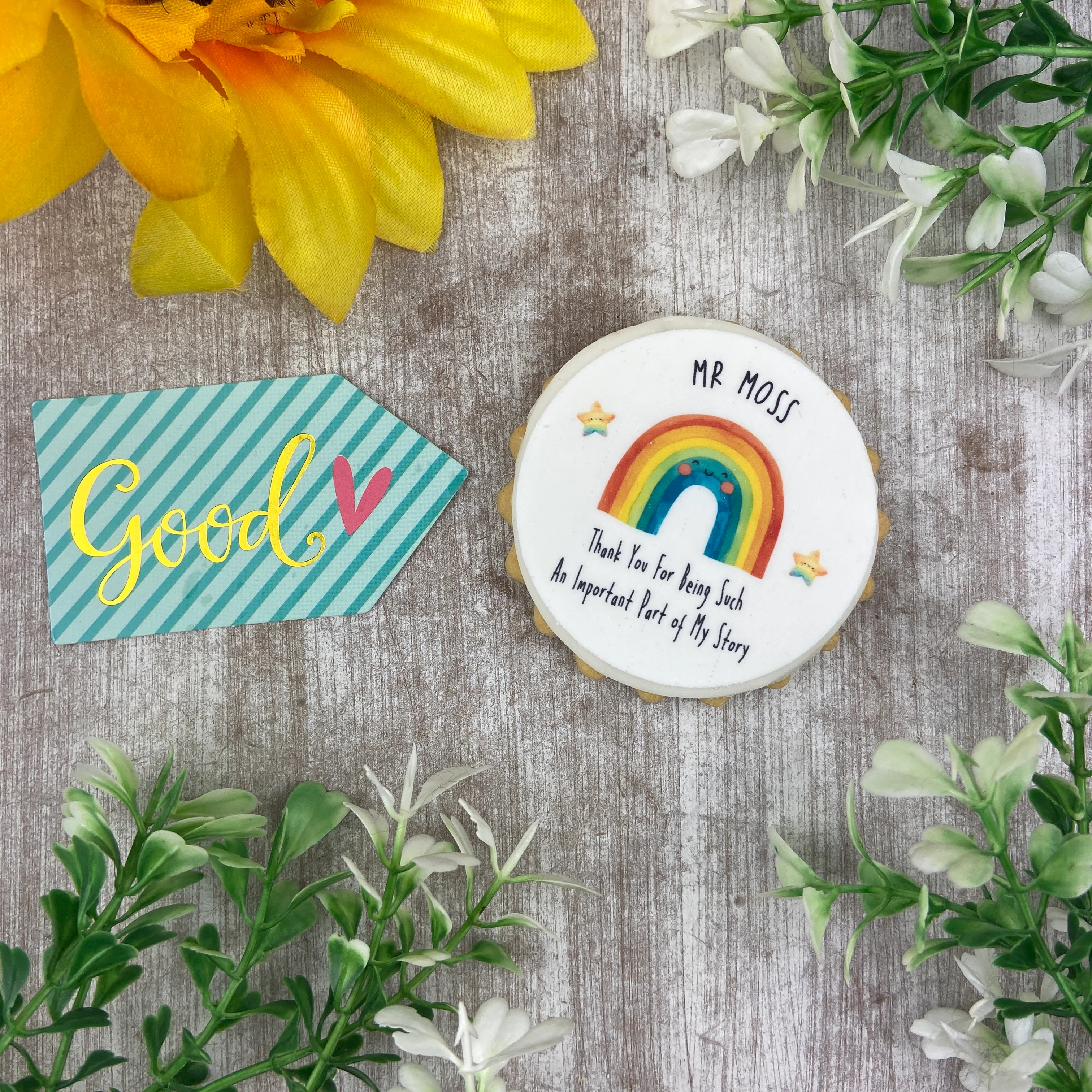 Personalised Thank You Rainbow Iced Biscuit - Image 8