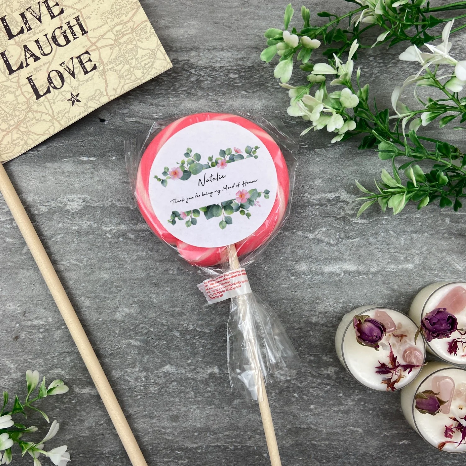 Personalised 'Thankyou For Being My Maid Of Honour' Lollipop