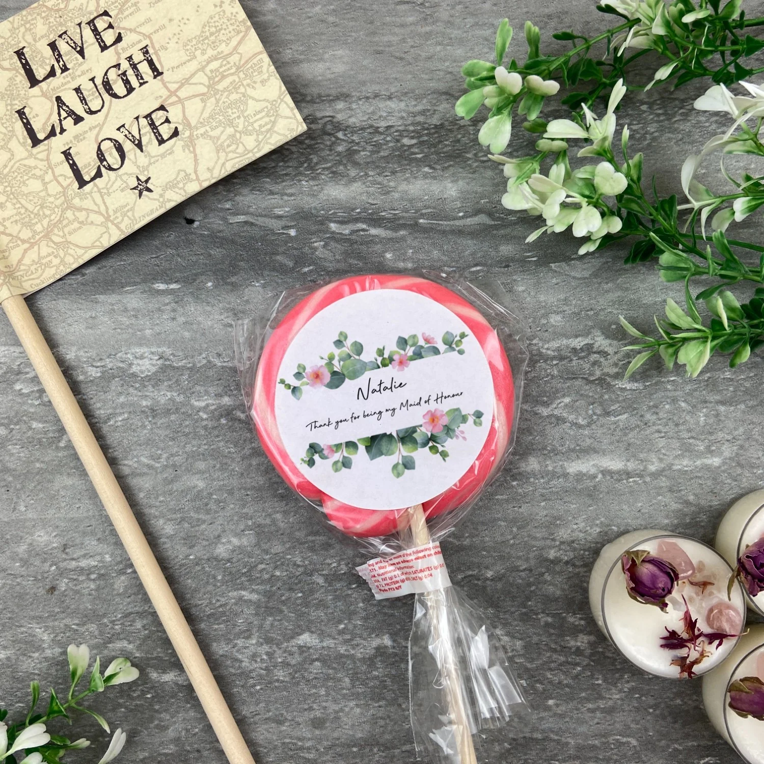 Personalised 'Thankyou For Being My Maid Of Honour' Lollipop - Image 2