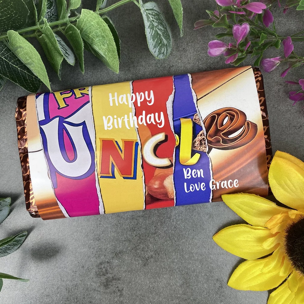 Personalised Uncle Happy Birthday Chocolate Bar - Image 6