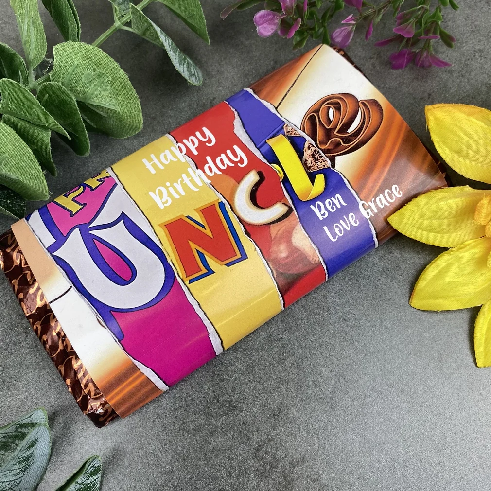 Personalised Uncle Happy Birthday Chocolate Bar - Image 7