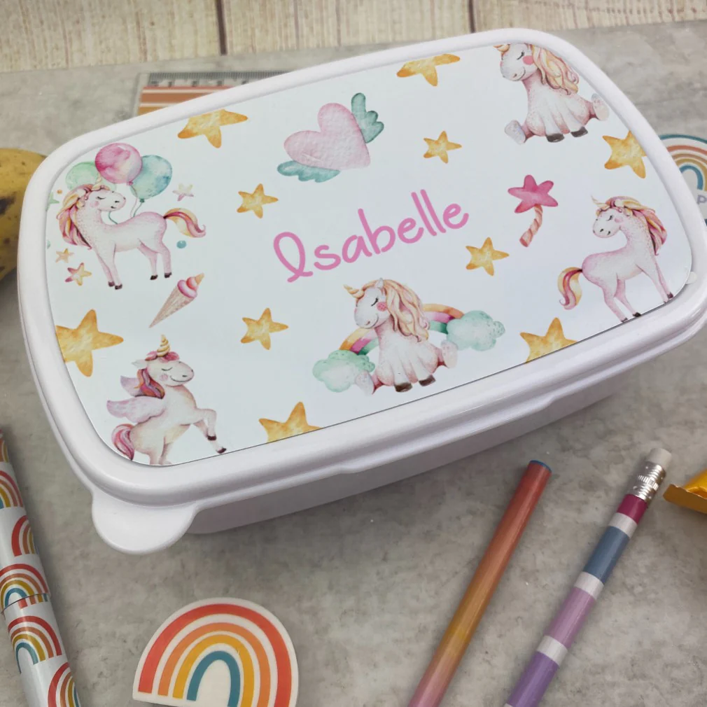 Personalised Unicorn Lunchbox - White - Image 2