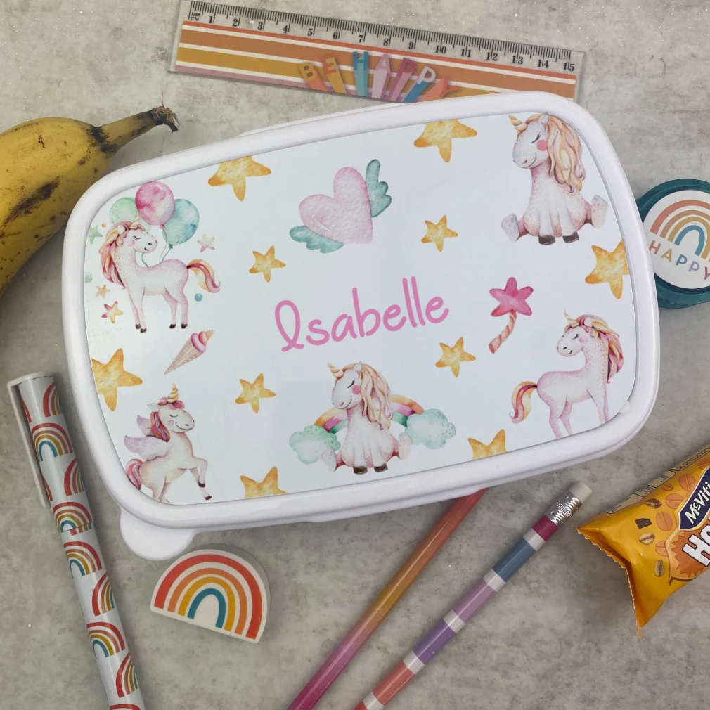 Personalised Unicorn Lunchbox - White - Image 4
