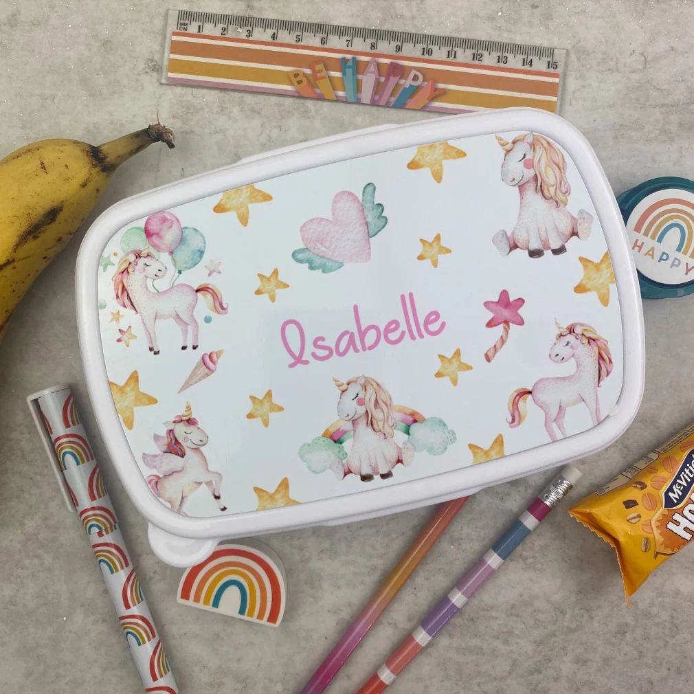 Personalised Unicorn Lunchbox - White - Image 5