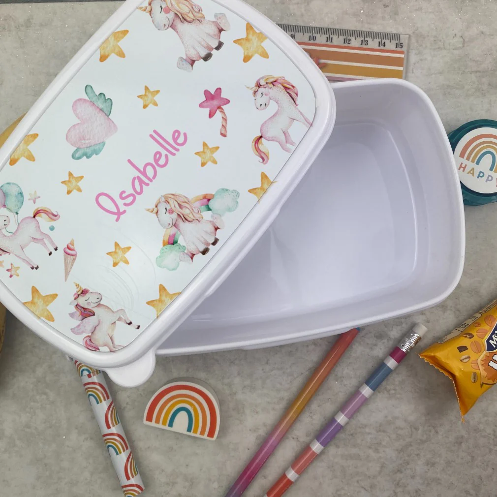 Personalised Unicorn Lunchbox - White - Image 6