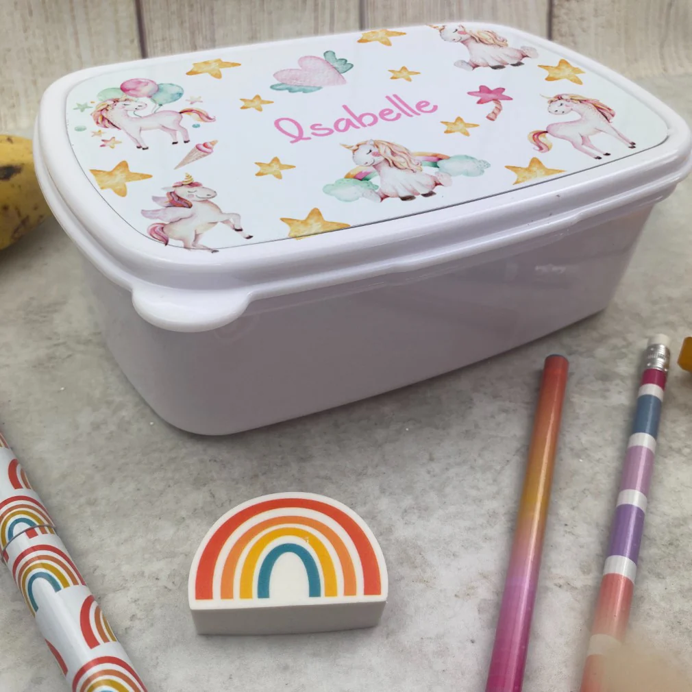 Personalised Unicorn Lunchbox - White - Image 7