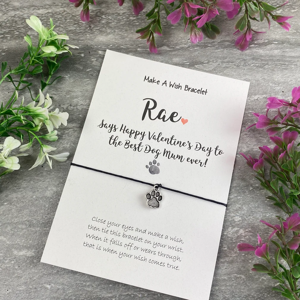Personalised Valentine's Best Dog Mum Wish Bracelet - Image 5