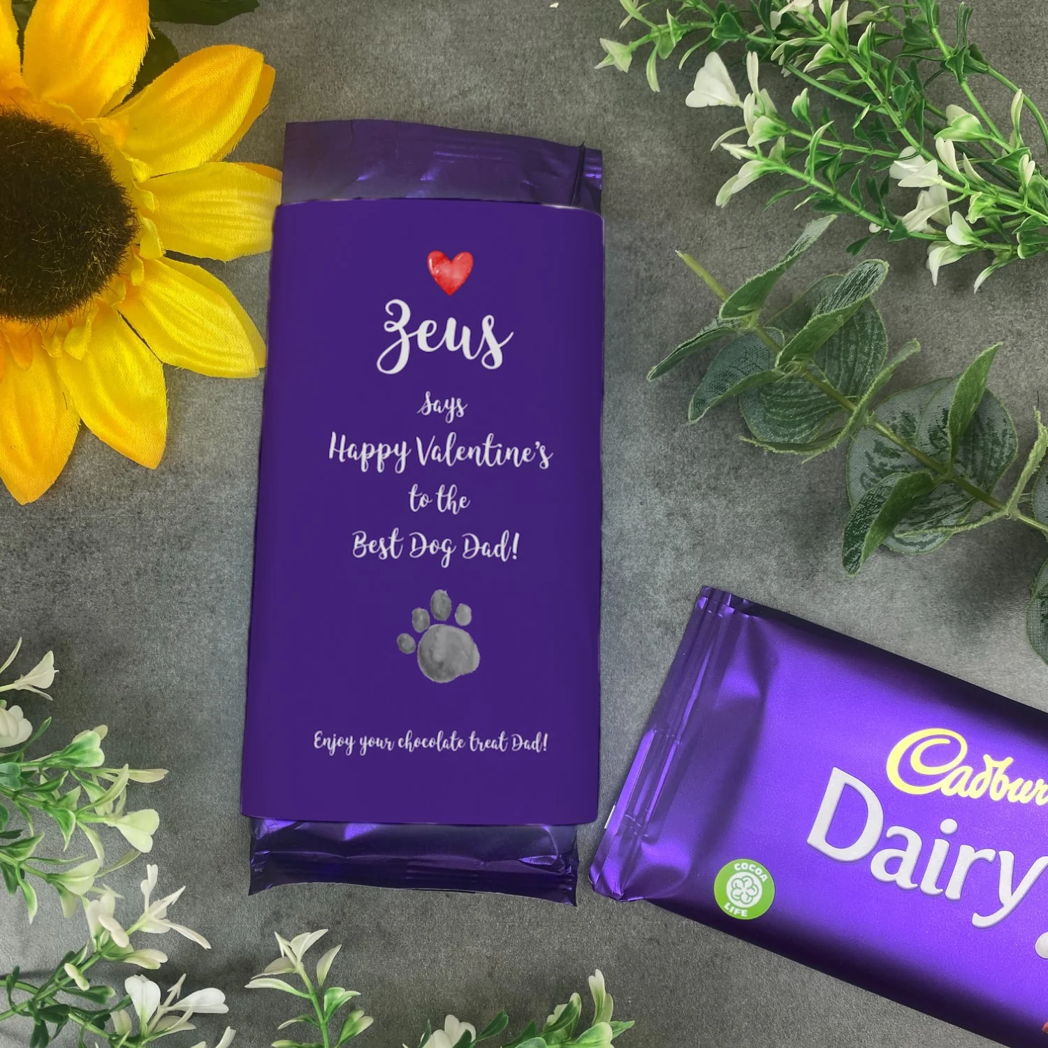 Personalised Valentines Dog Dad Chocolate Bar - Image 3