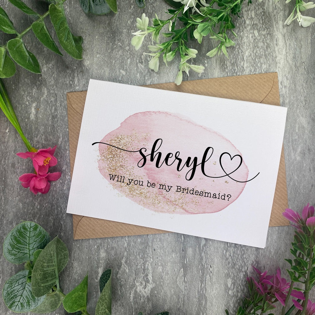 Personalised Watercolour Will You Be My Bridesmaid Card - Image 4