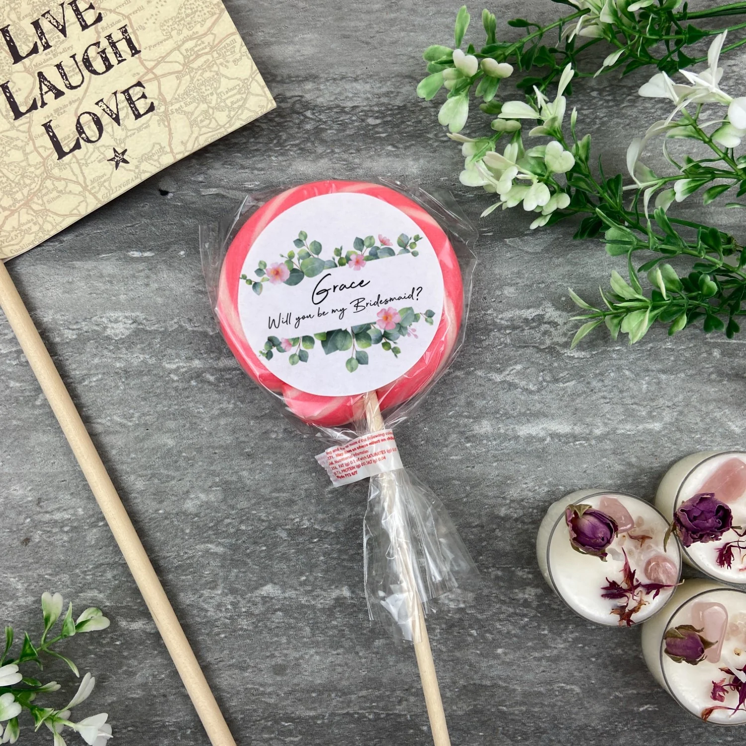 Personalised 'Will you be my bridesmaid?' Lollipop