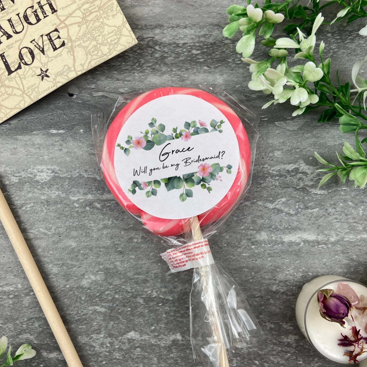 Personalised 'Will you be my bridesmaid?' Lollipop - Image 2