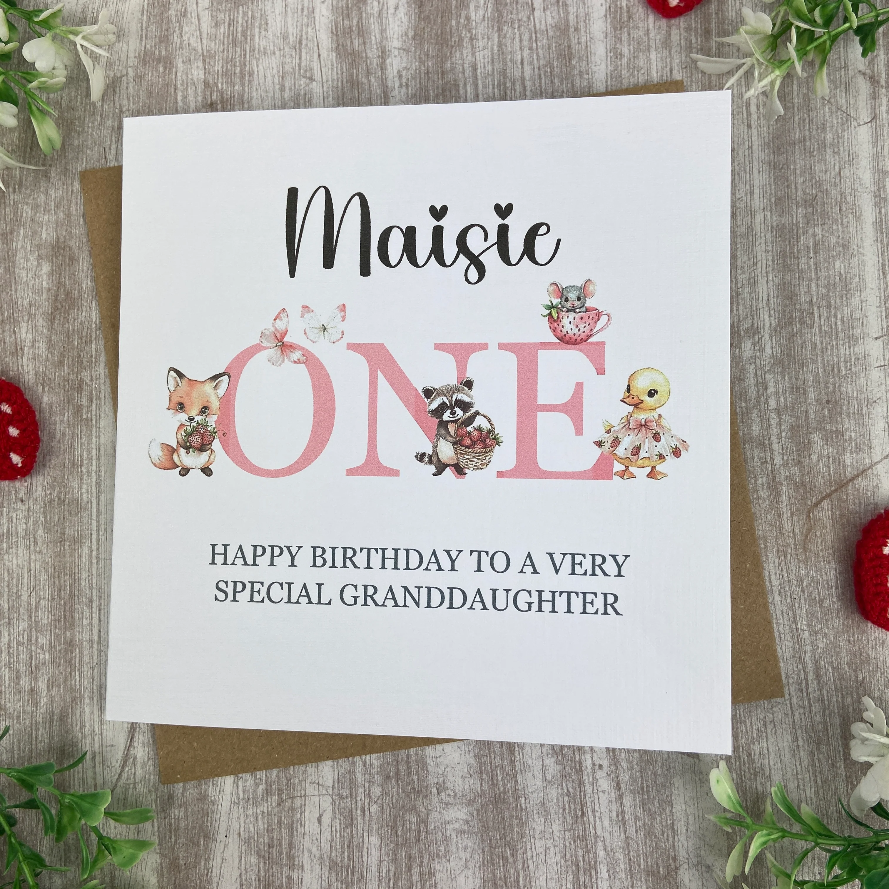 Personalised Woodland Animals 1st Birthday Card - Image 2