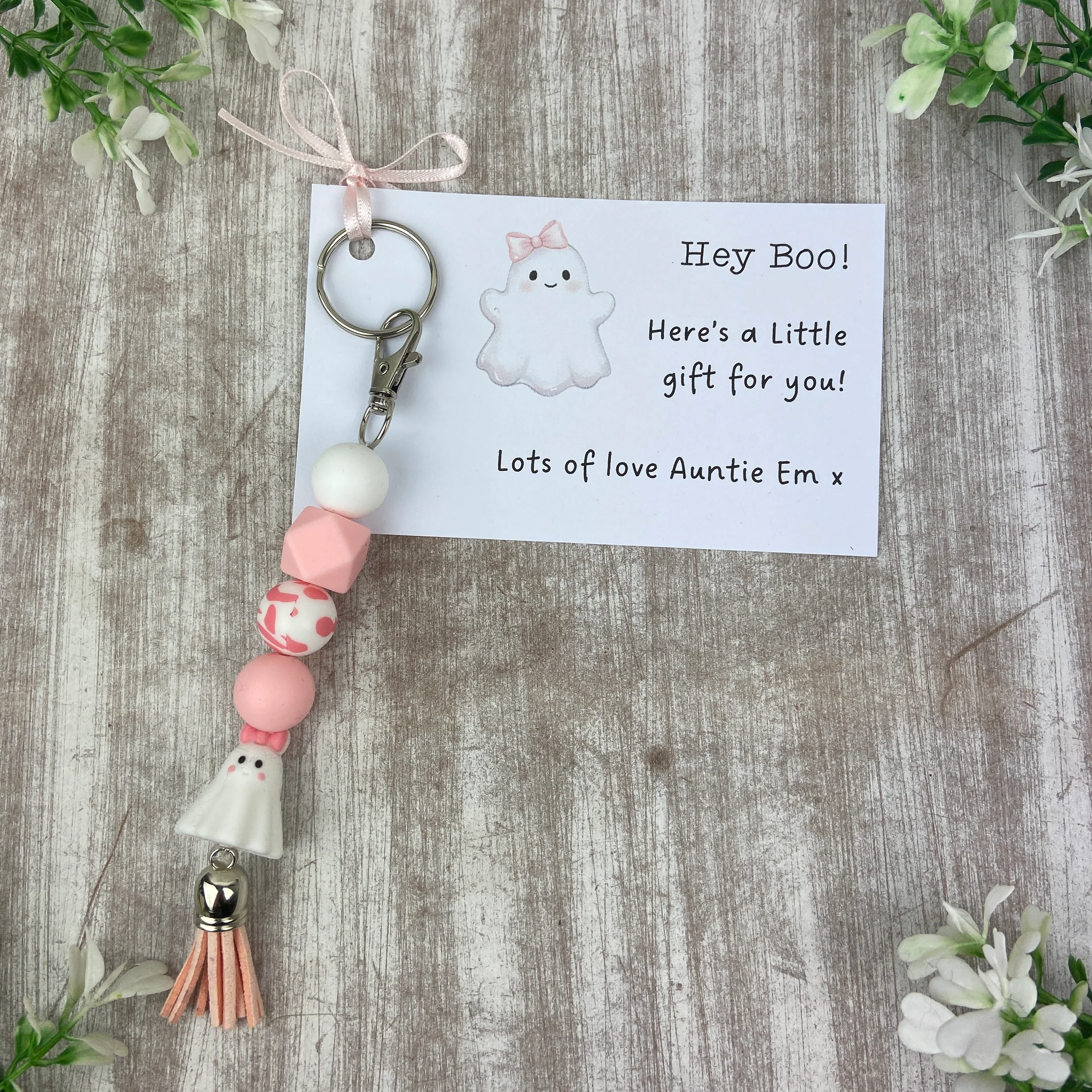 Pink Ghost Keychain - Image 2