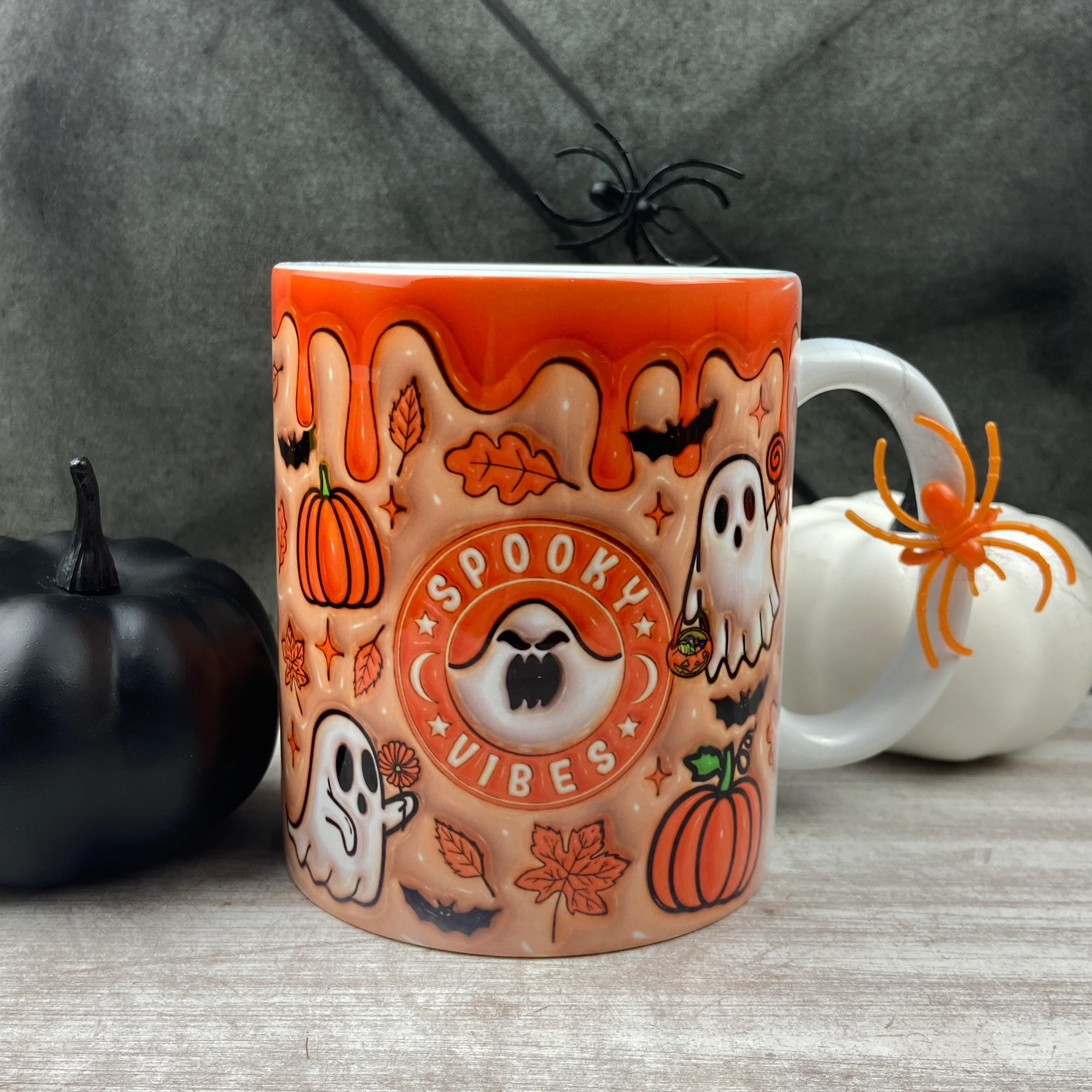 Orange Spooky Vibes Halloween Mug - Image 4