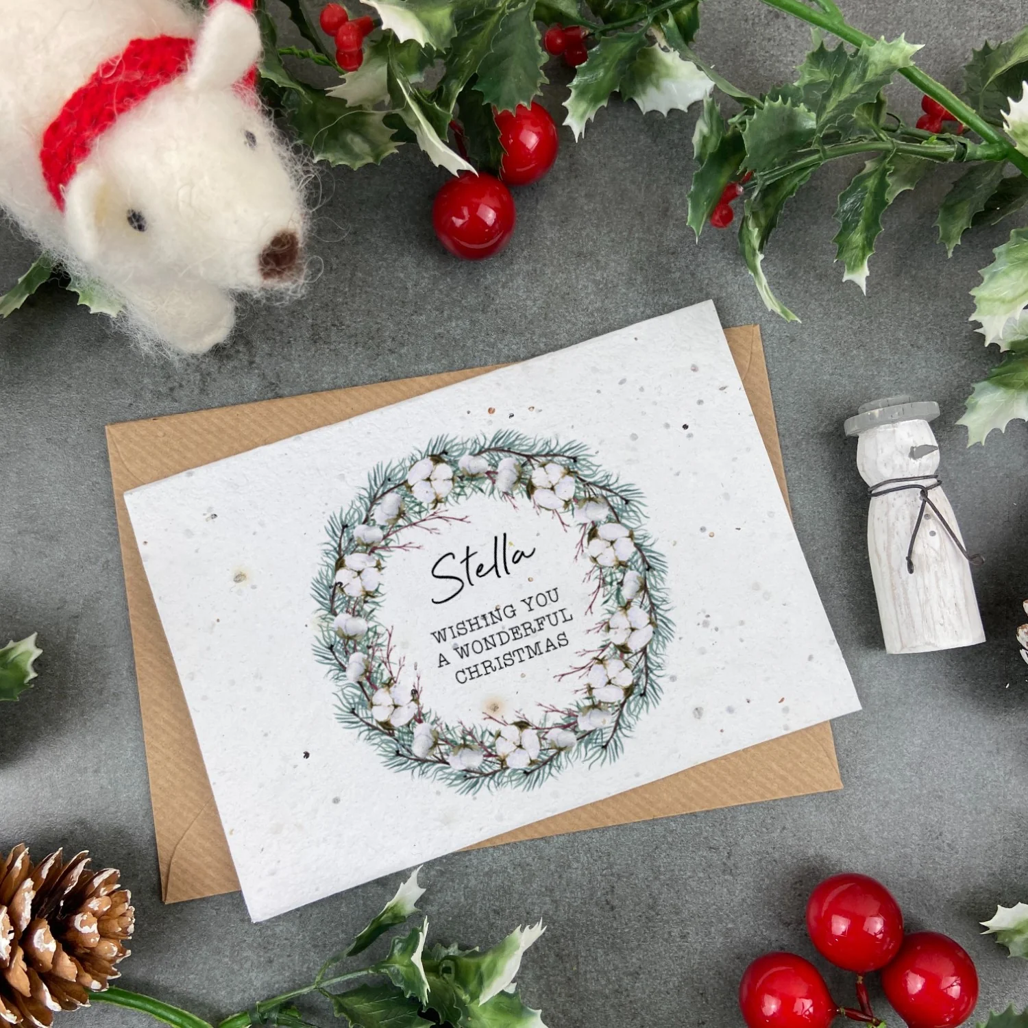 Plantable Seed Christmas Card - Wishing You A Wonderful Christmas - Image 3