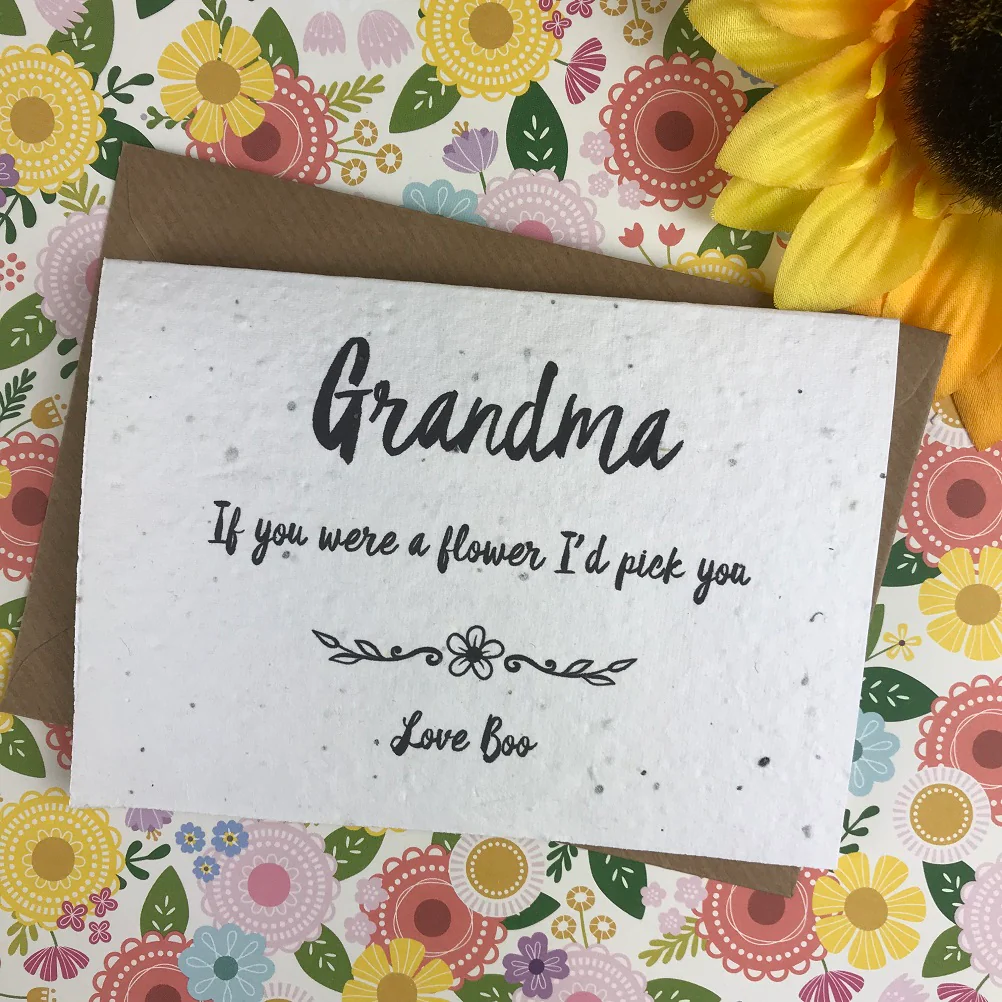 Plantable Wildflower Seed Card - Grandma If You Were A Flower I'd Pick You - Image 2