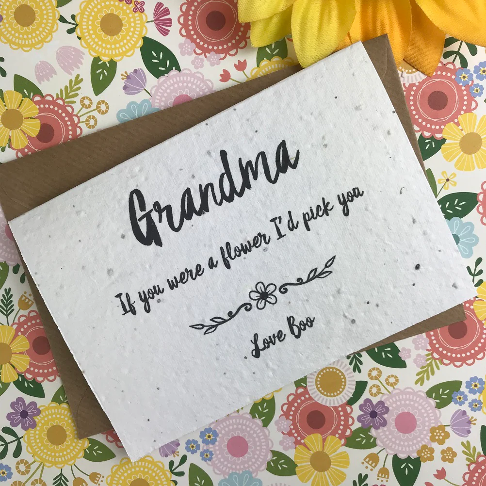Plantable Wildflower Seed Card - Grandma If You Were A Flower I'd Pick You - Image 7