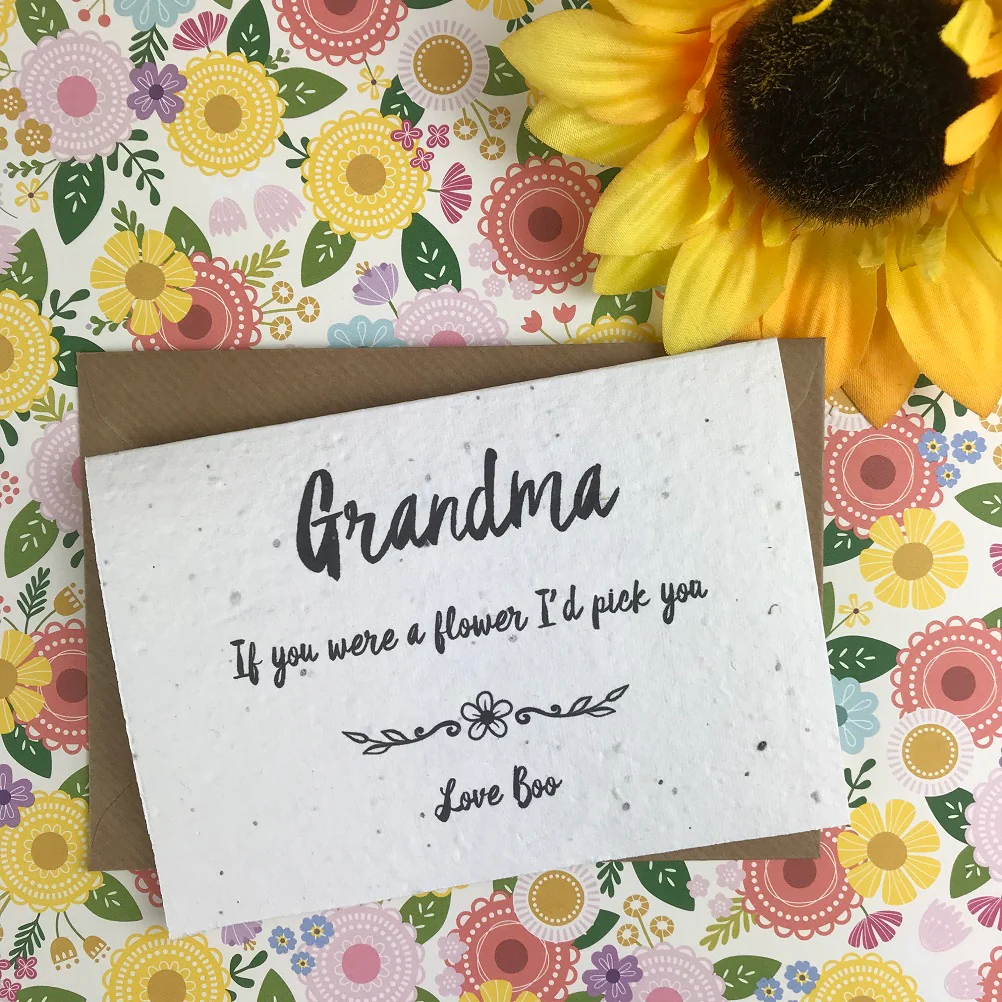Plantable Wildflower Seed Card - Grandma If You Were A Flower I'd Pick You - Image 9