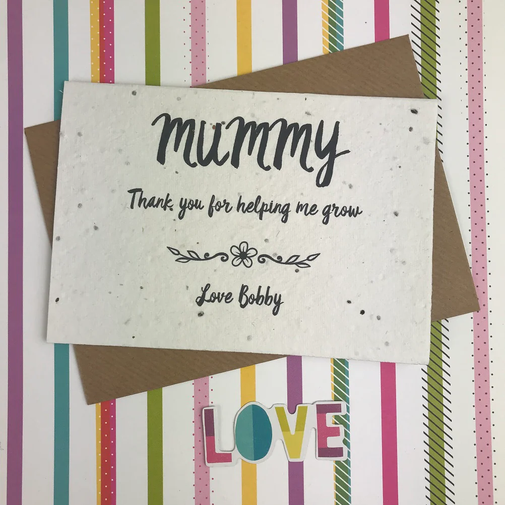Plantable Wildflower Seed Card - Mummy Thank You For Helping Me Grow