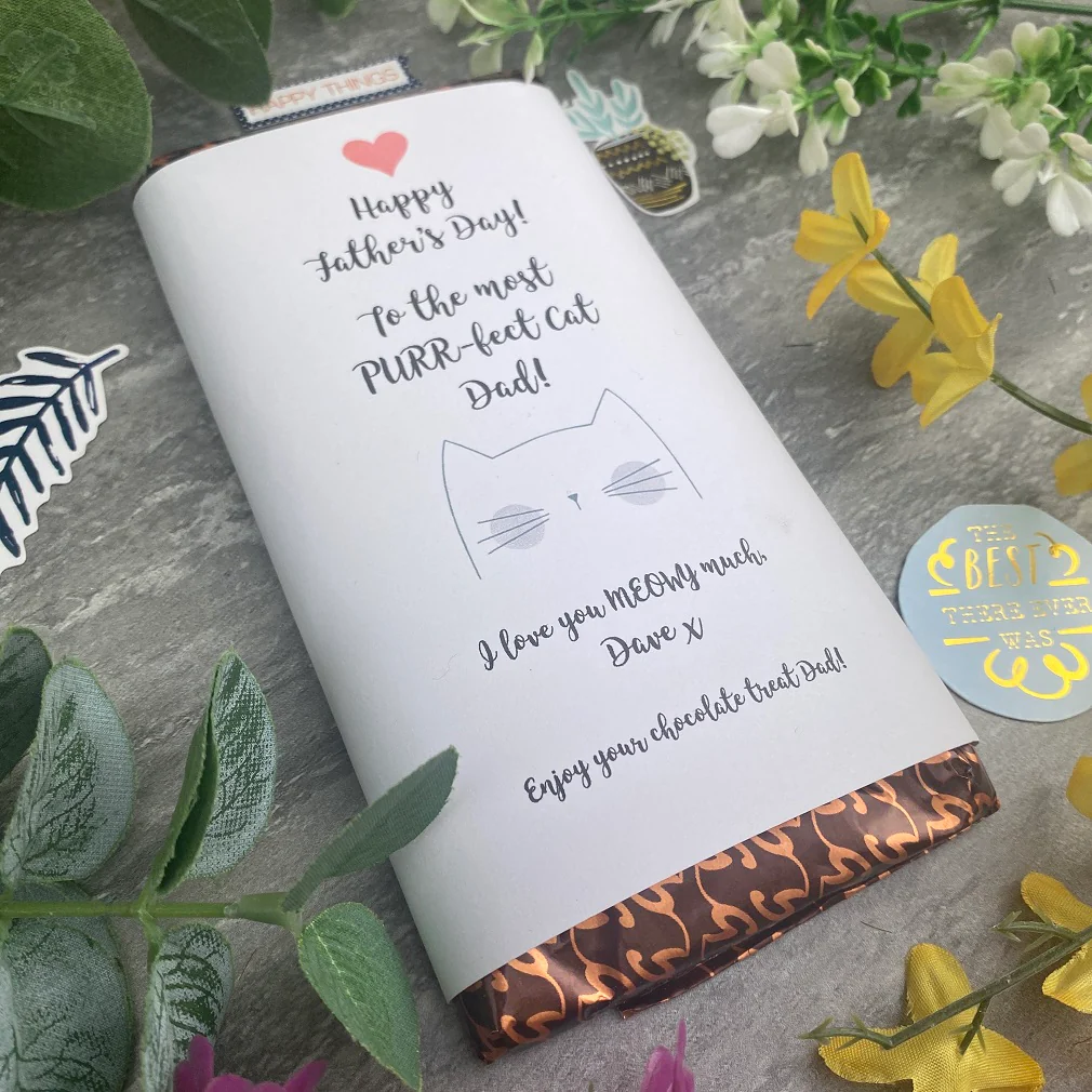 Purrfect Cat Dad Father's Day Chocolate Bar