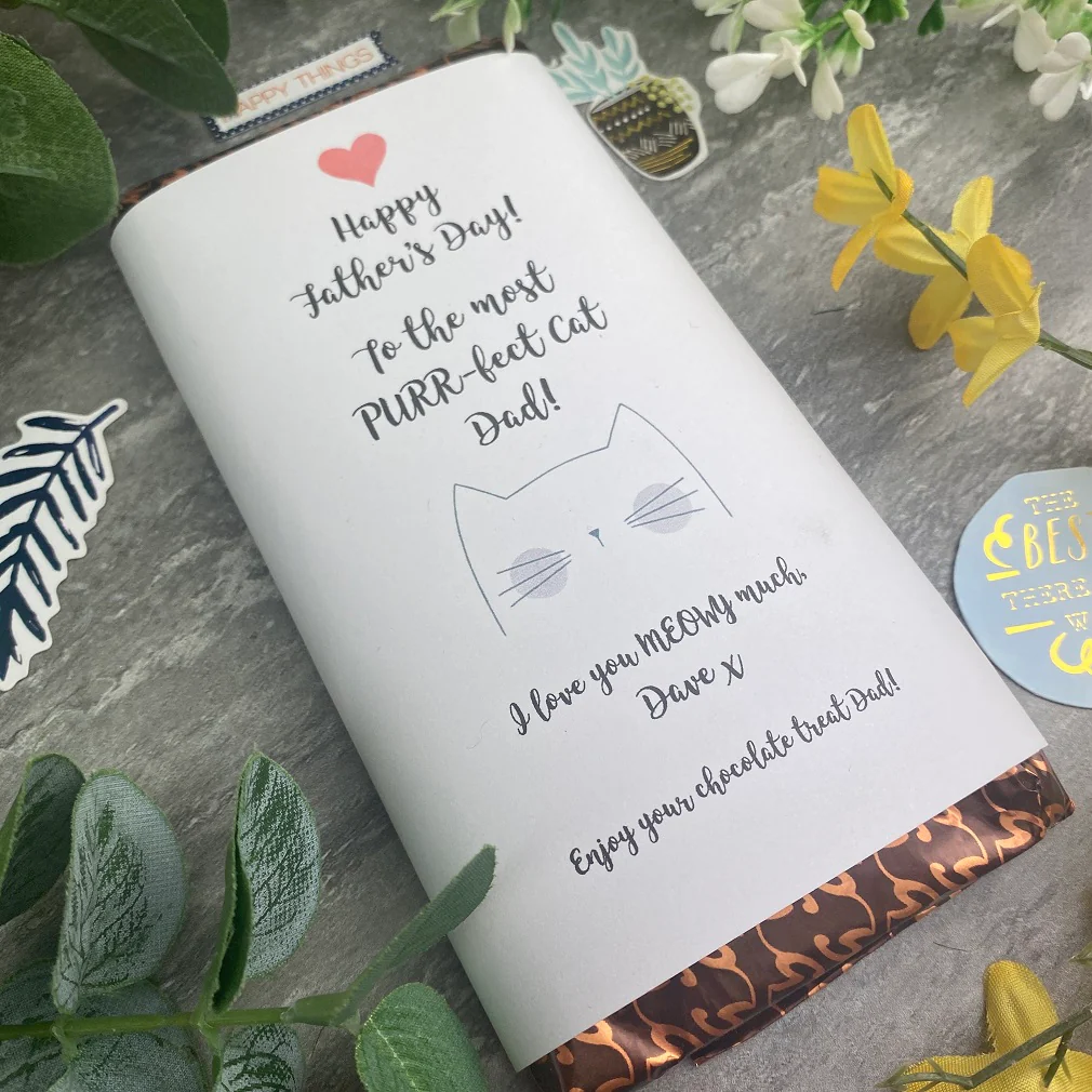 Purrfect Cat Dad Father's Day Chocolate Bar - Image 2
