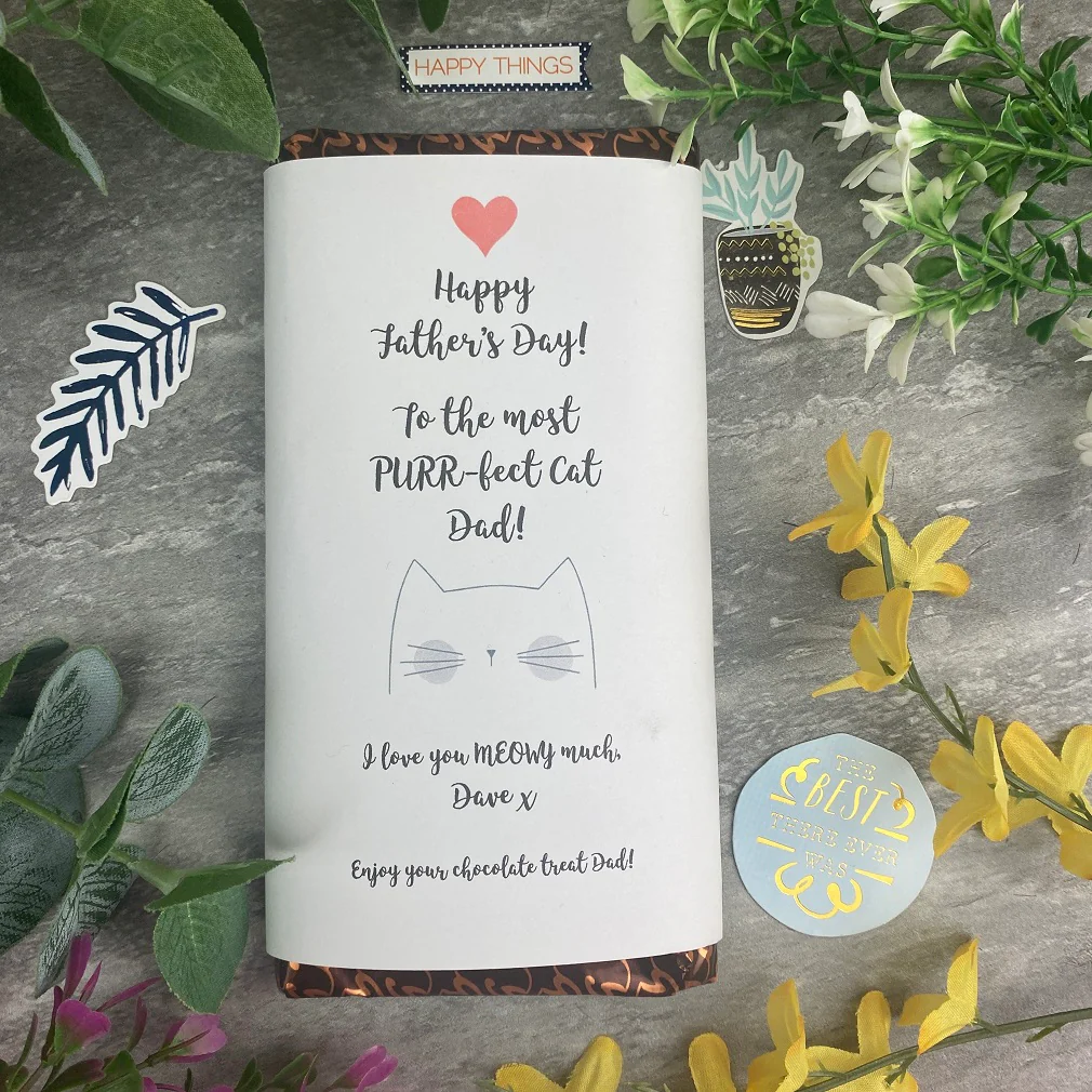 Purrfect Cat Dad Father's Day Chocolate Bar - Image 4