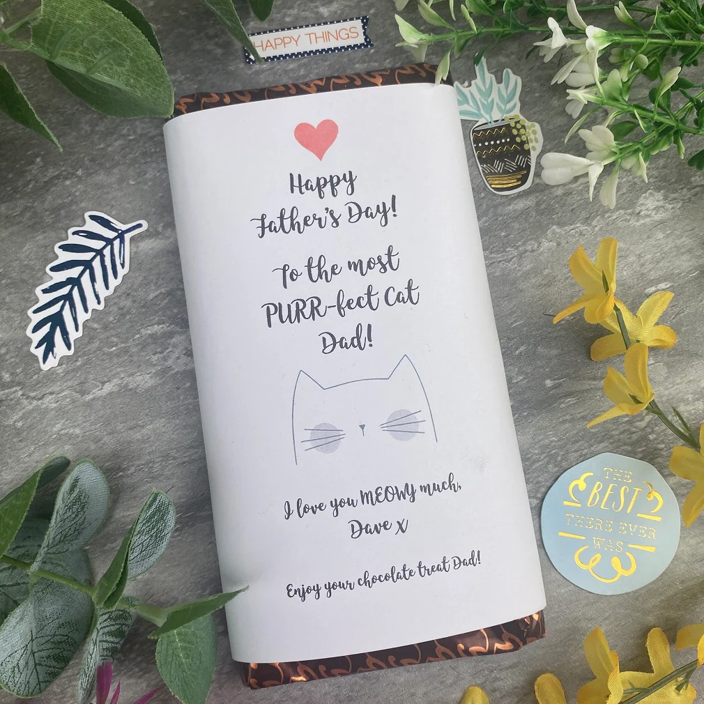 Purrfect Cat Dad Father's Day Chocolate Bar - Image 8