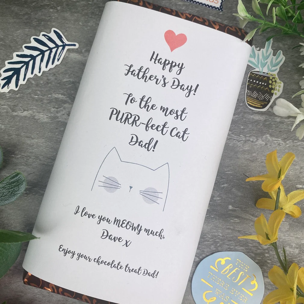 Purrfect Cat Dad Father's Day Chocolate Bar - Image 9