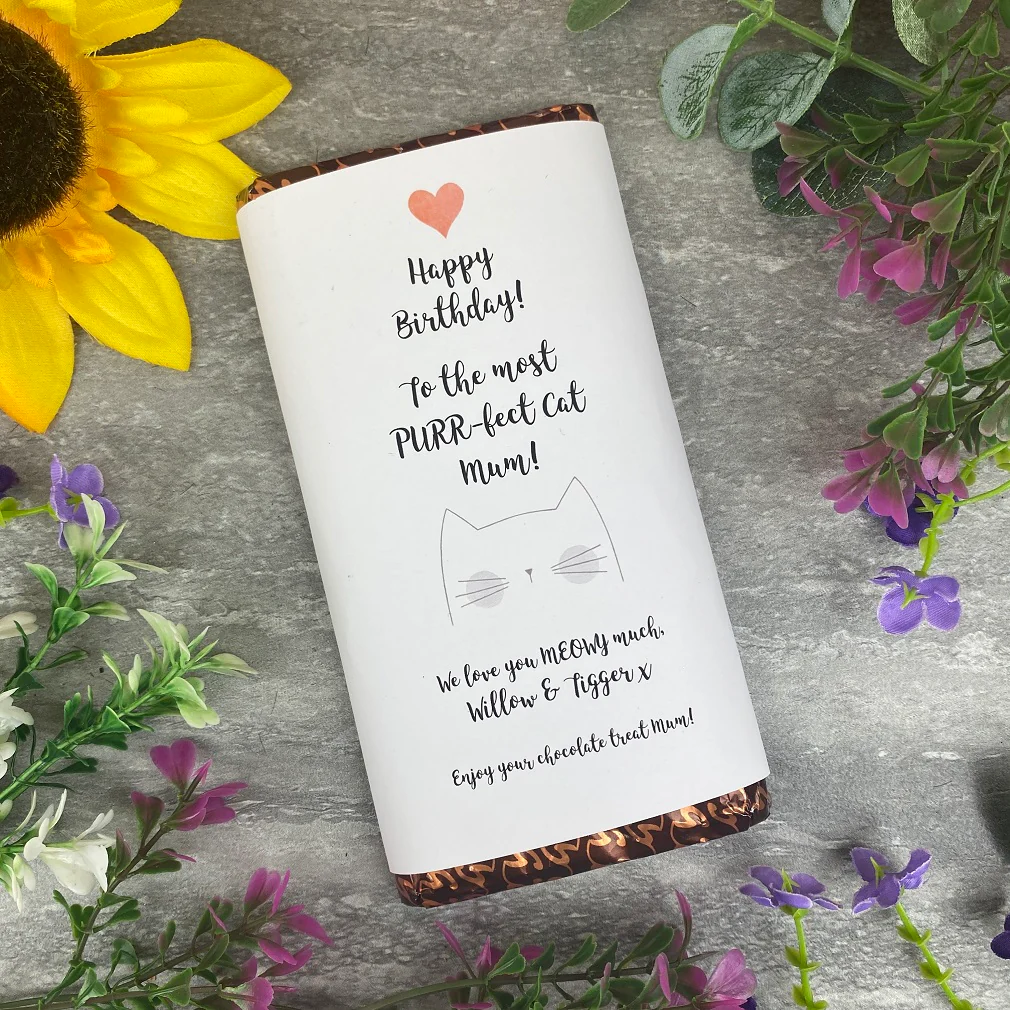 Purrfect Cat Mum Birthday Chocolate Bar