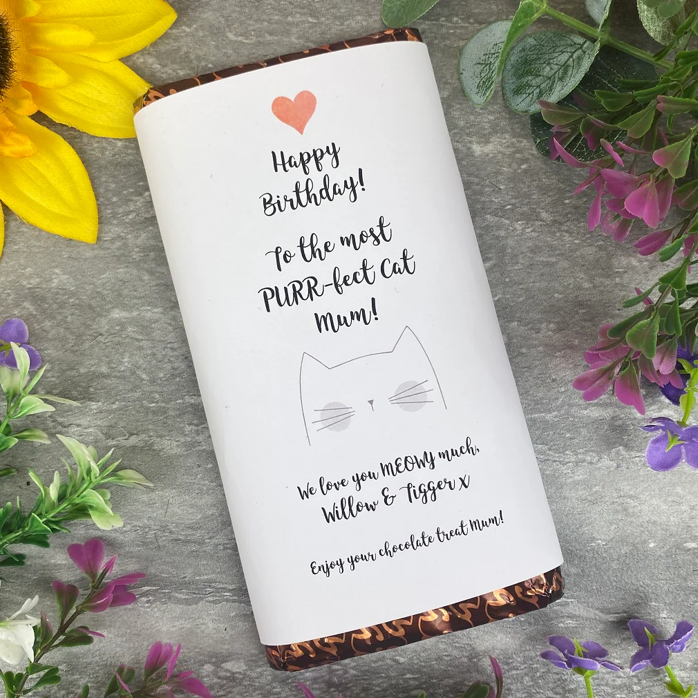 Purrfect Cat Mum Birthday Chocolate Bar - Image 4