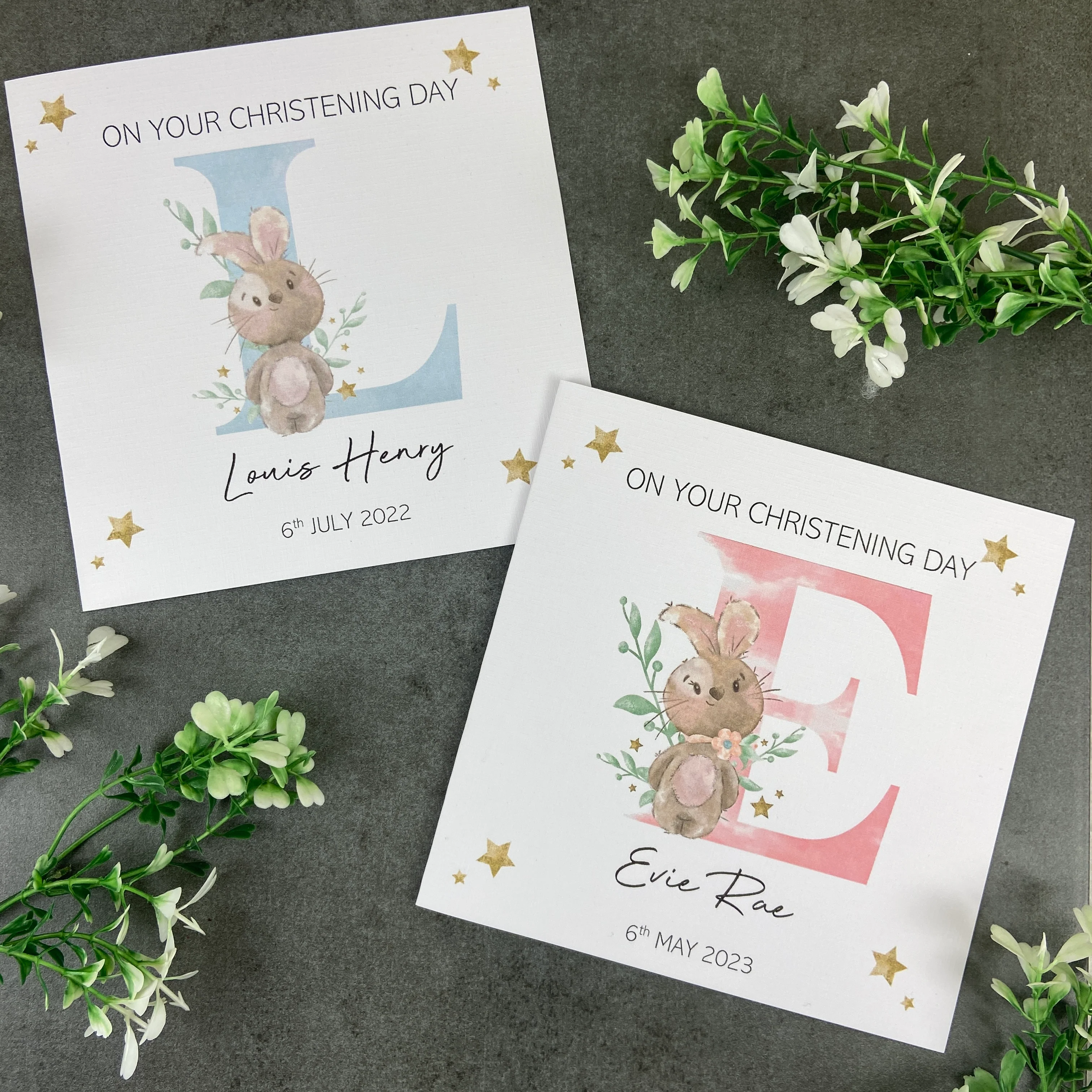 Personalised Rabbit Christening Card - Image 4