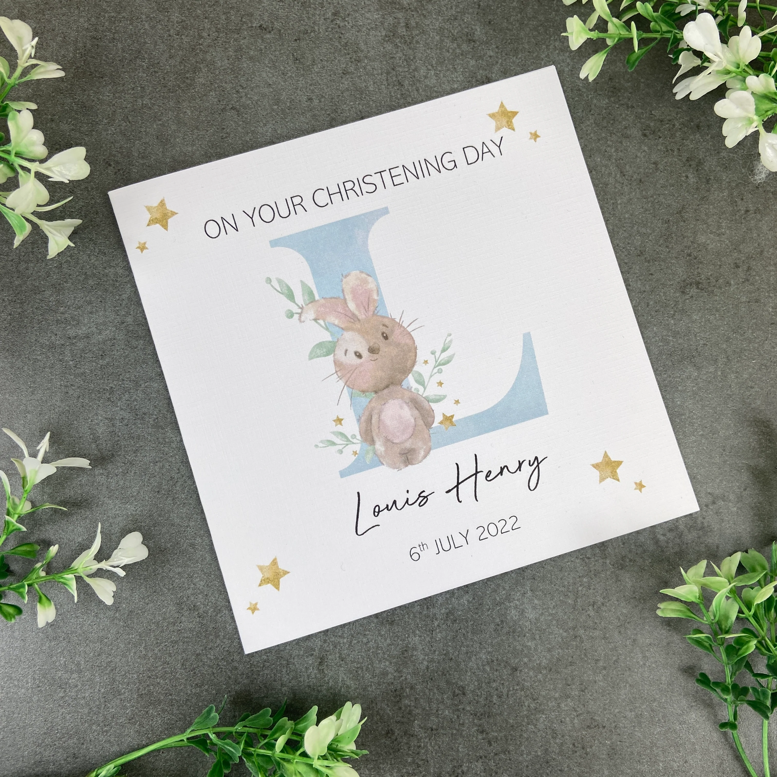 Personalised Rabbit Christening Card - Image 6