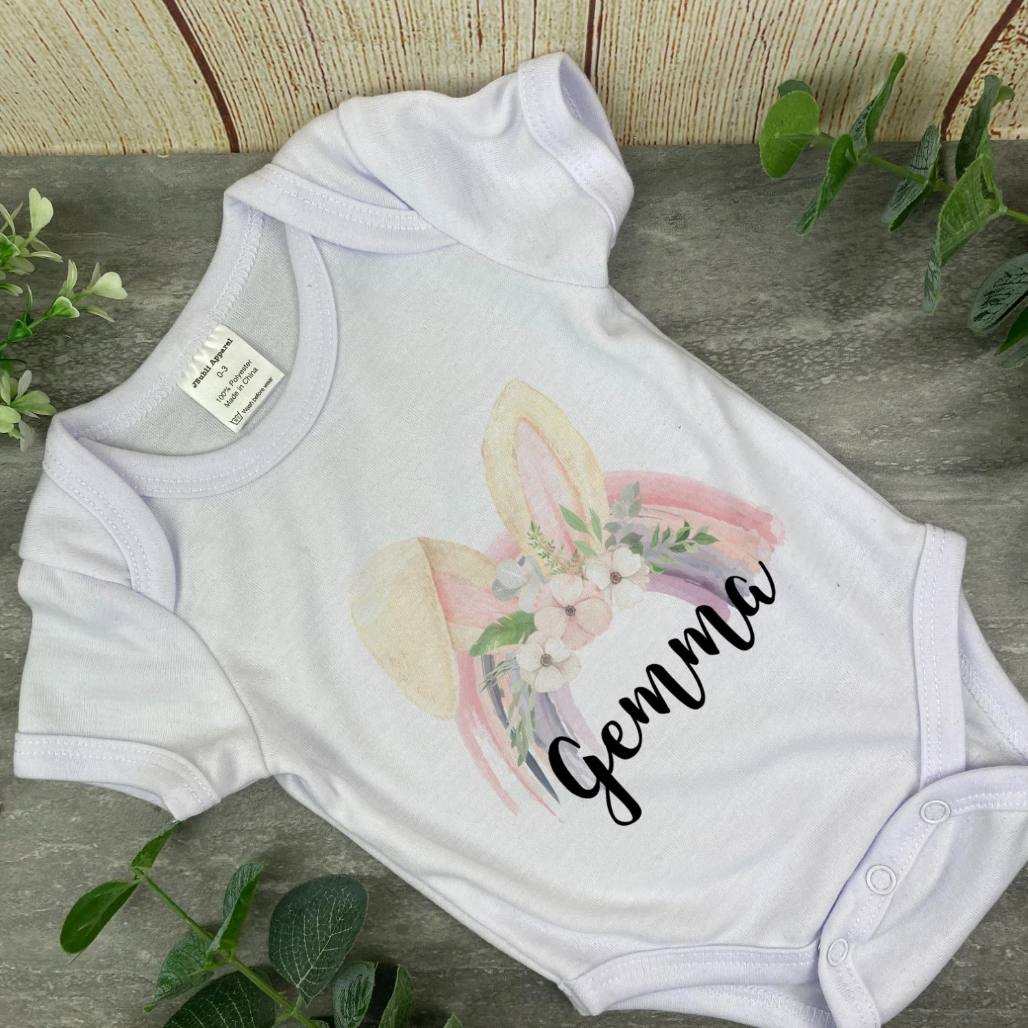 Rainbow Bunny Ears Bib and Vest - Image 6