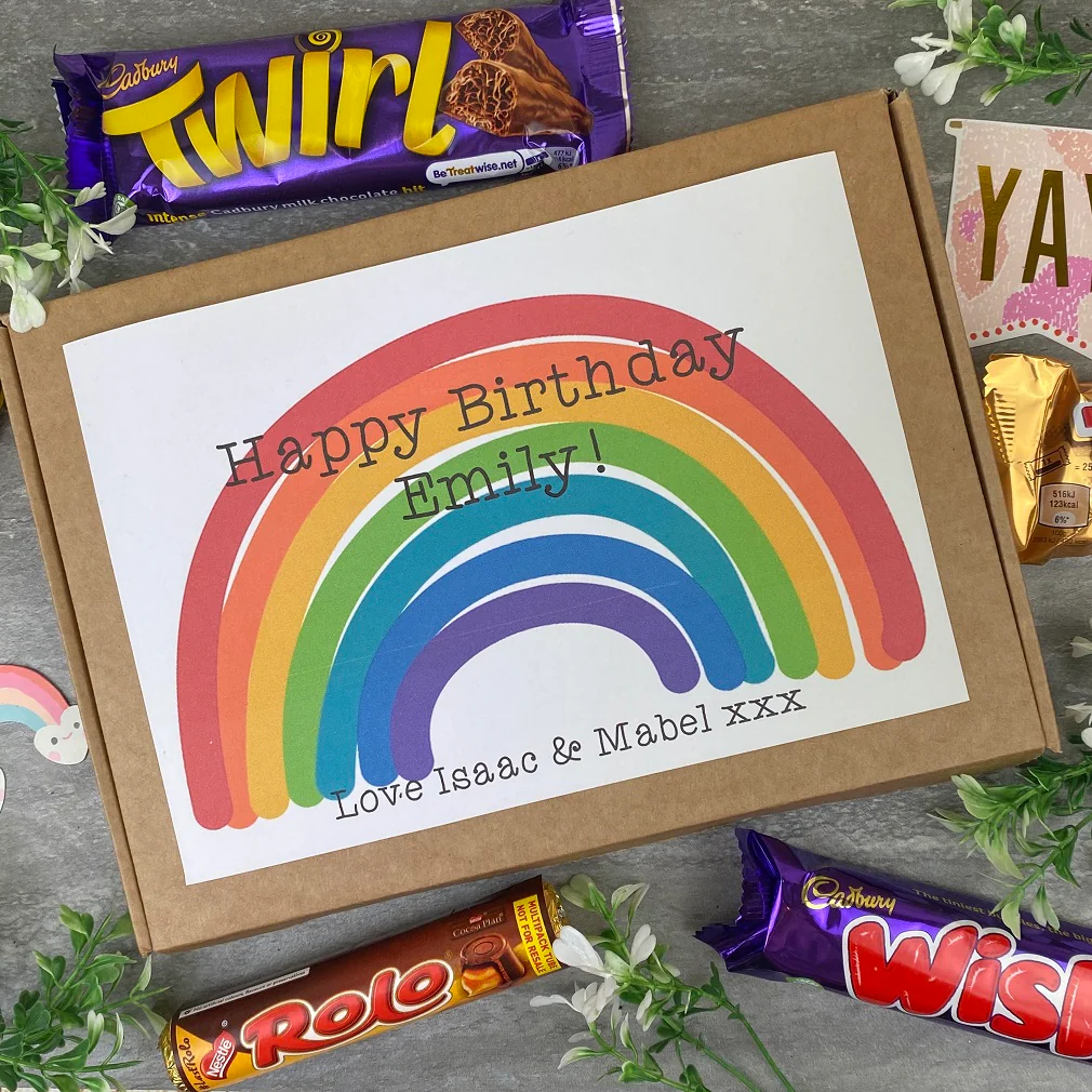 Rainbow Happy Birthday Personalised Chocolate Box - Image 4
