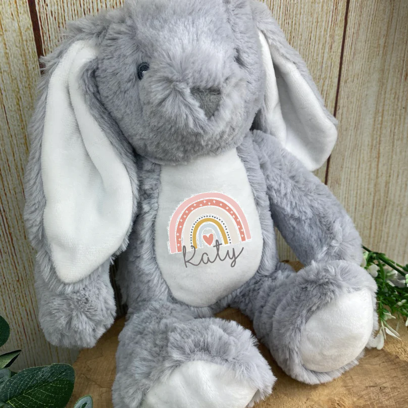 Rainbow Personalised Bunny Rabbit Soft Toy - Image 6