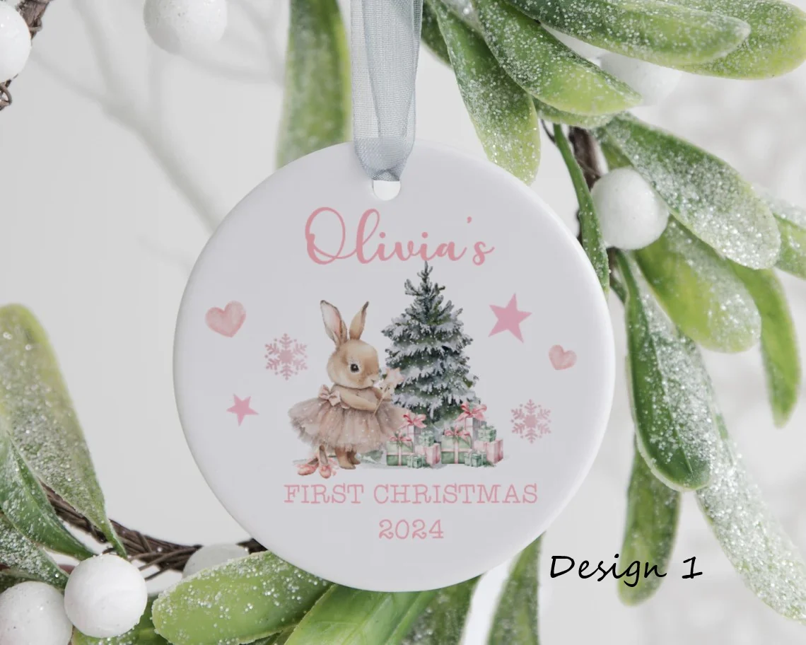 Baby's First Christmas Bauble - Ballerina Bunny
