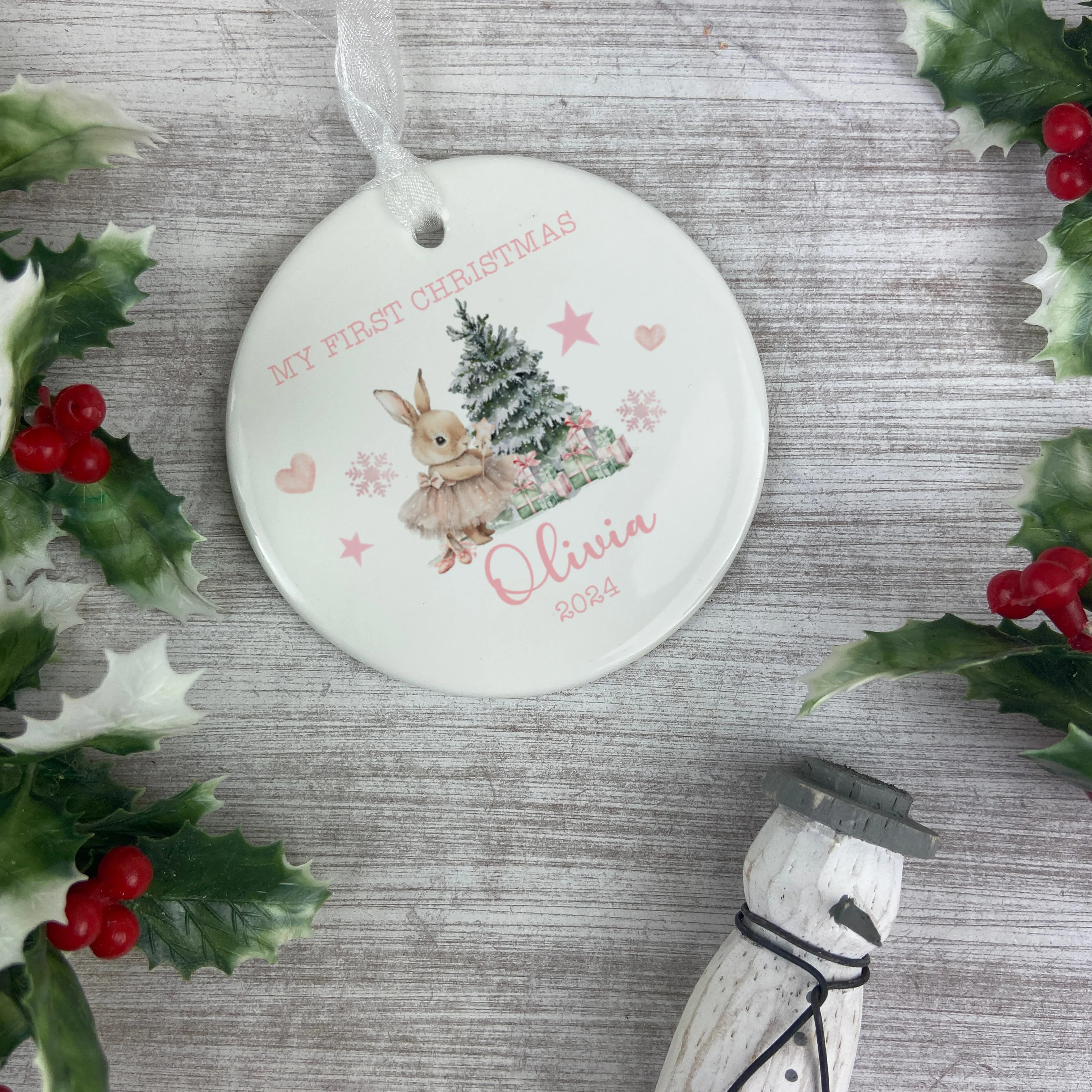 Baby's First Christmas Bauble - Ballerina Bunny - Image 6